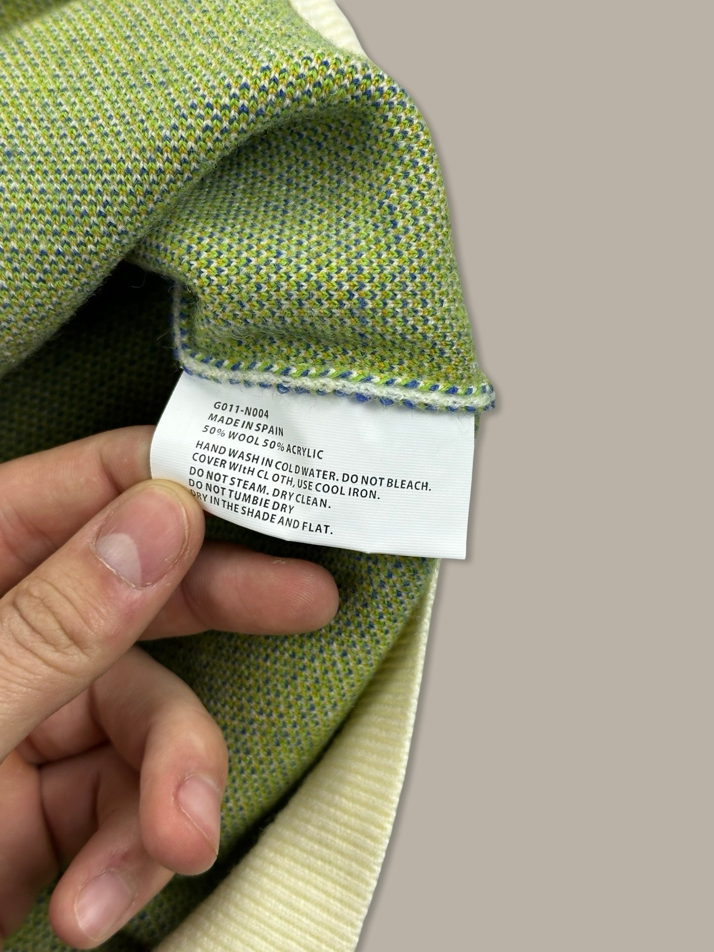 Gosha Rubchinsky Geometric Graphic Roll Neck Jumper Beige L