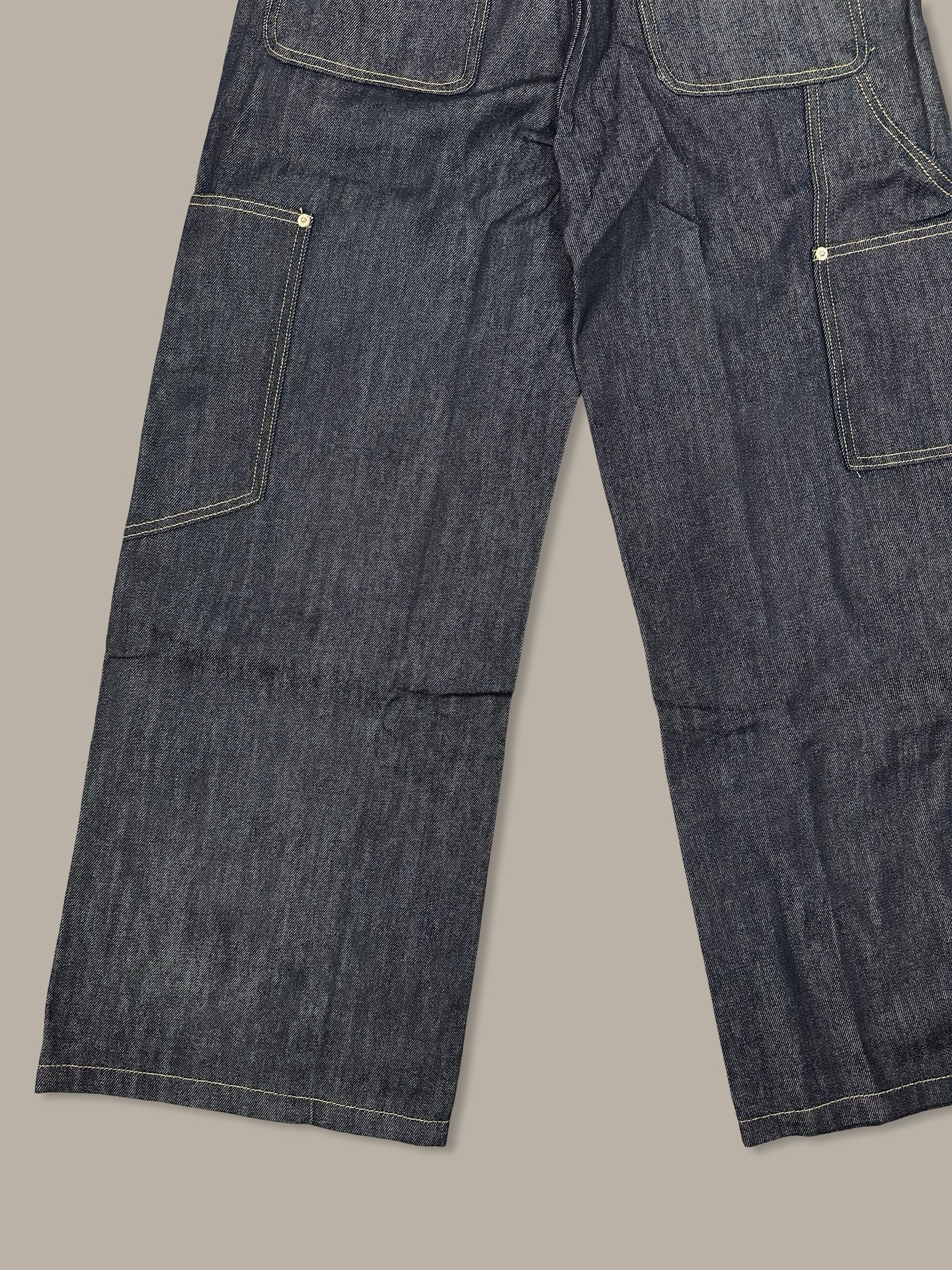 Raw Denim Double Knee Jeans 13oz Blue Navy