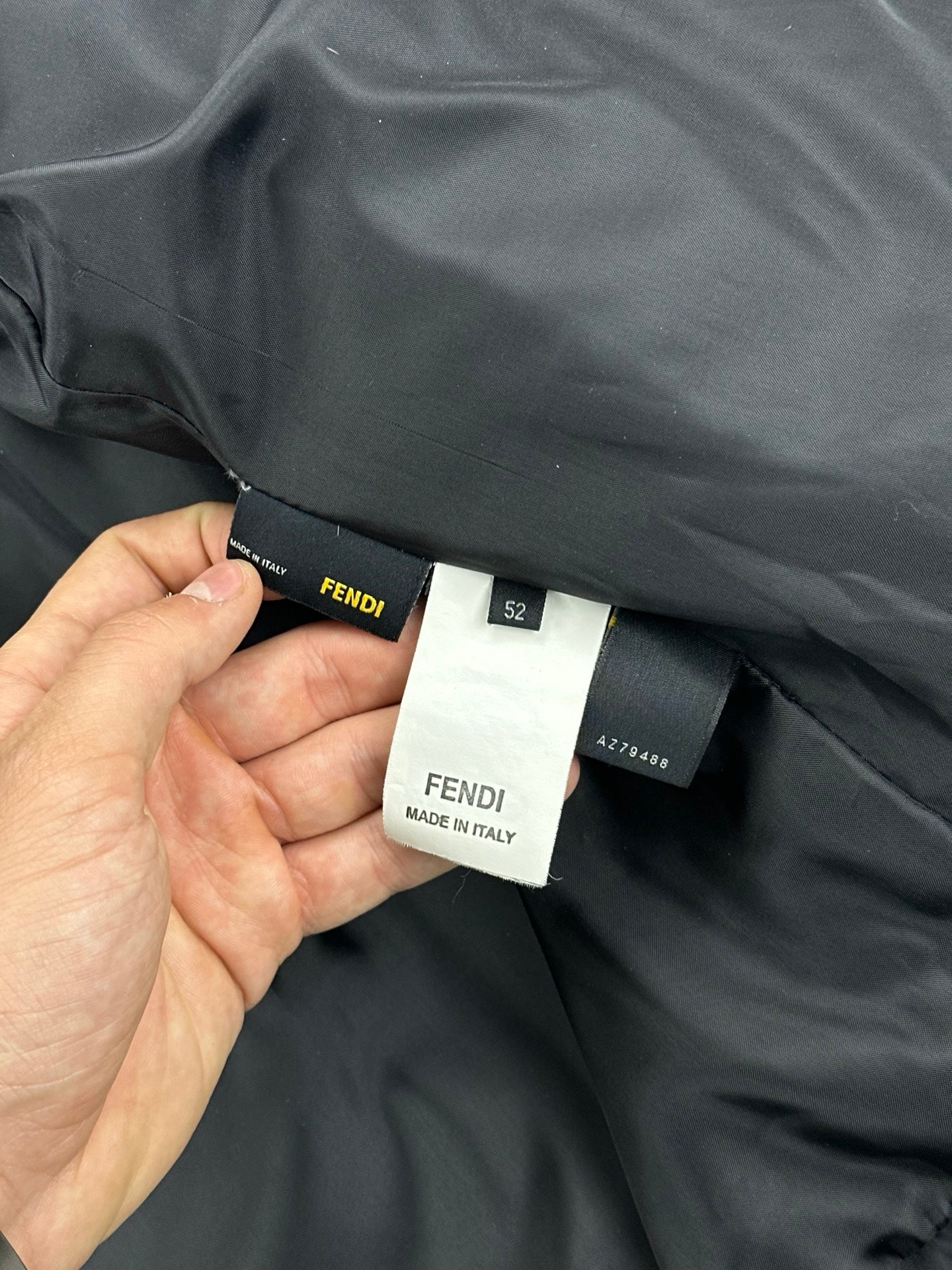 Fendi Piumino Puffer Jacket Nero 52 L