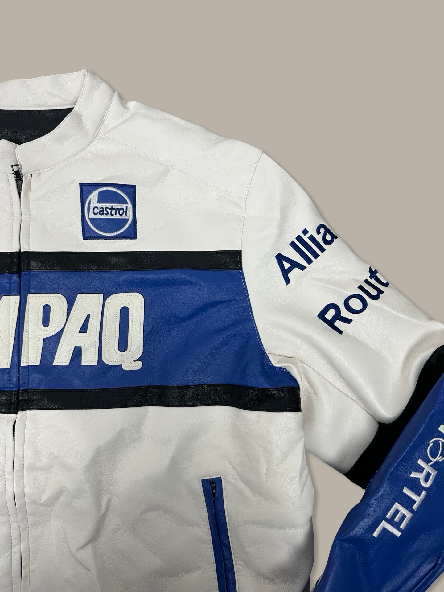 BMW Leather Patch Racing Jacket Bianco M