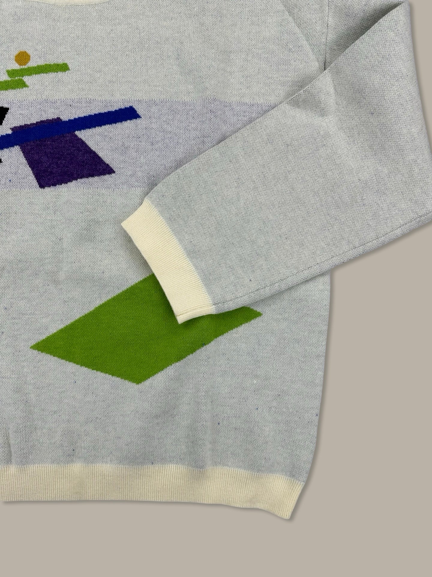 Gosha Rubchinsky Geometric Graphic Roll Neck Jumper Beige L