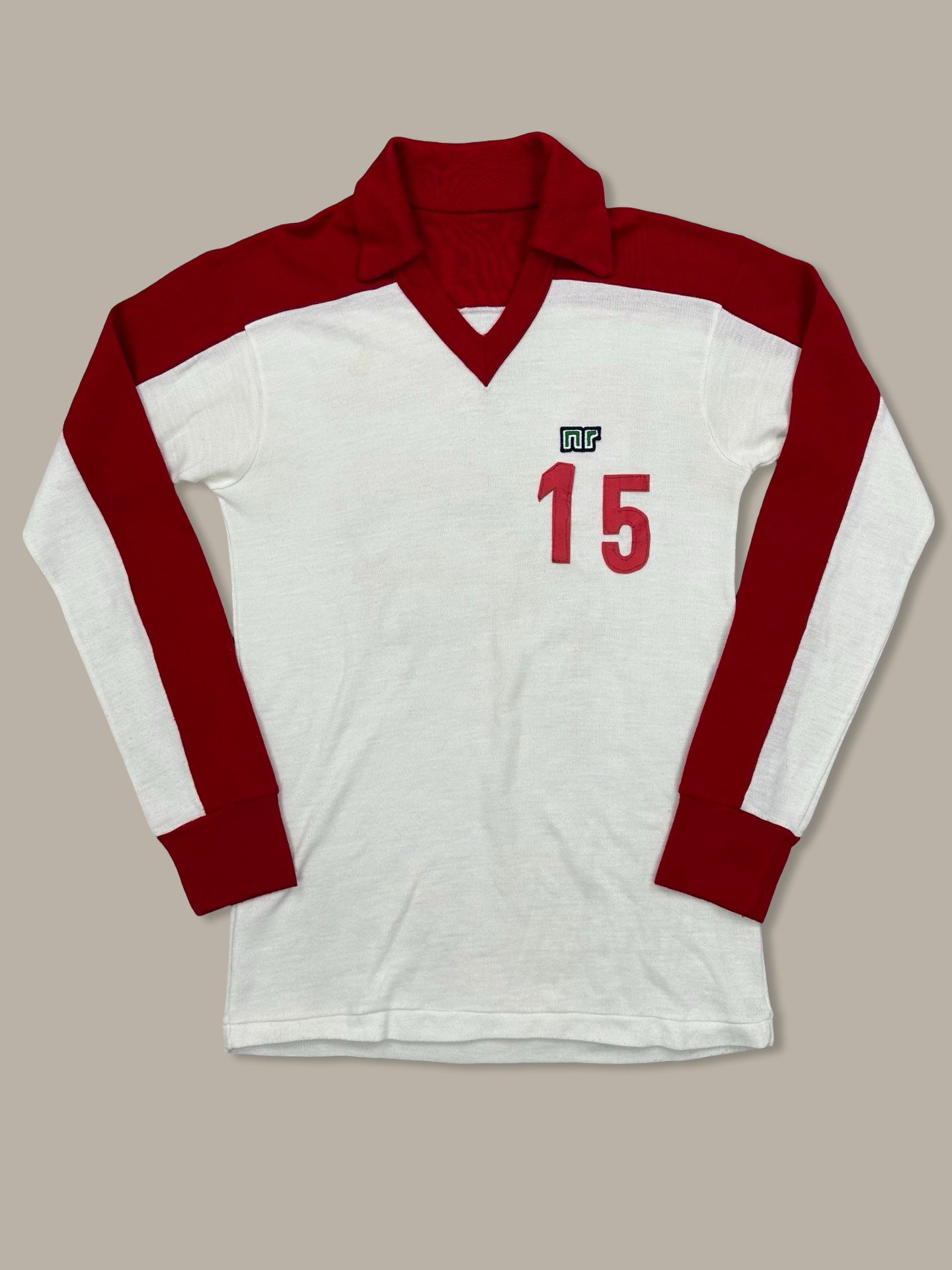 NR Jersey Vintage Anni 80’ Bianco Rosso N. 15