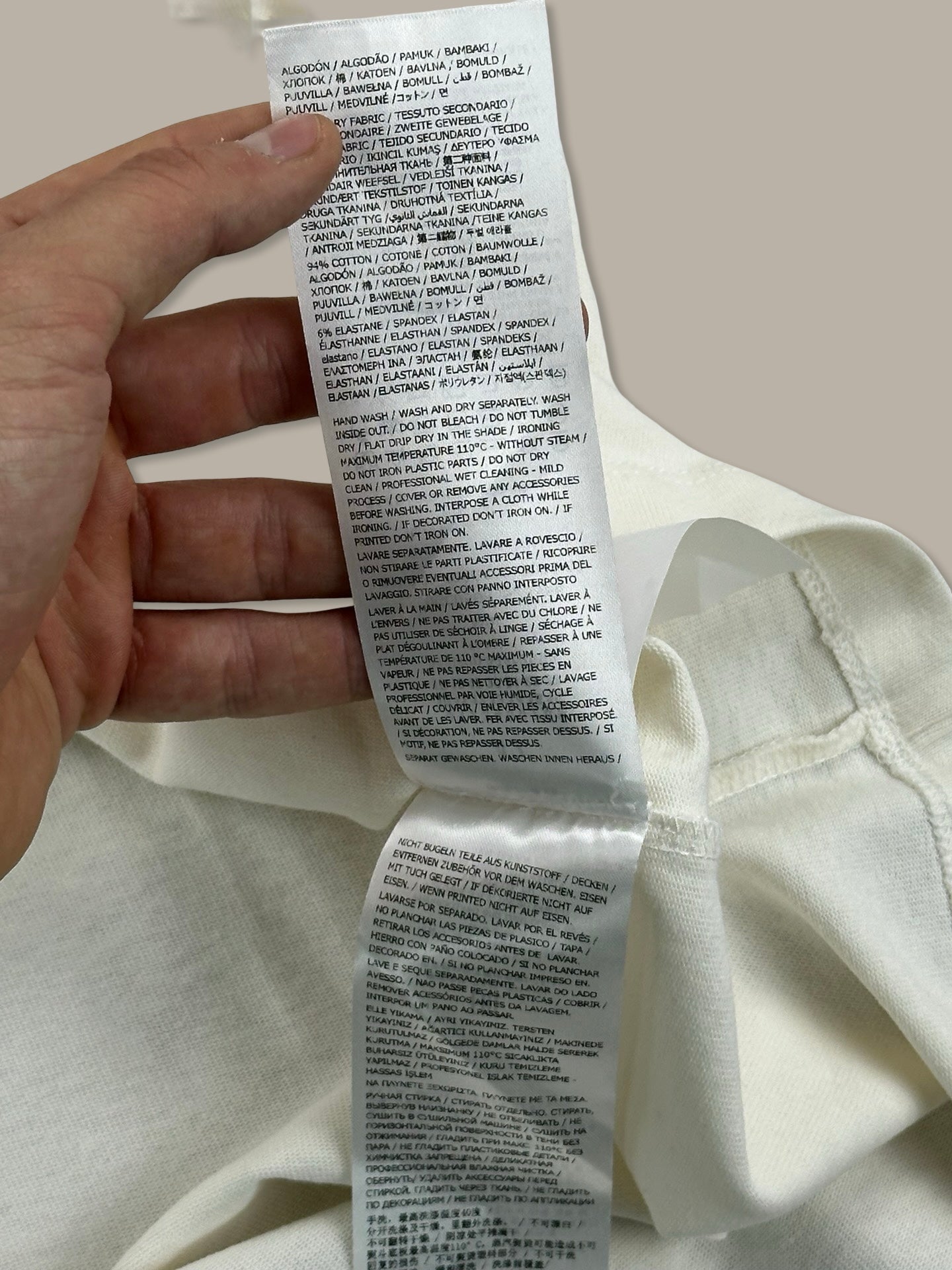 Maison Margiela Tape Print Tee Bianco 42 M