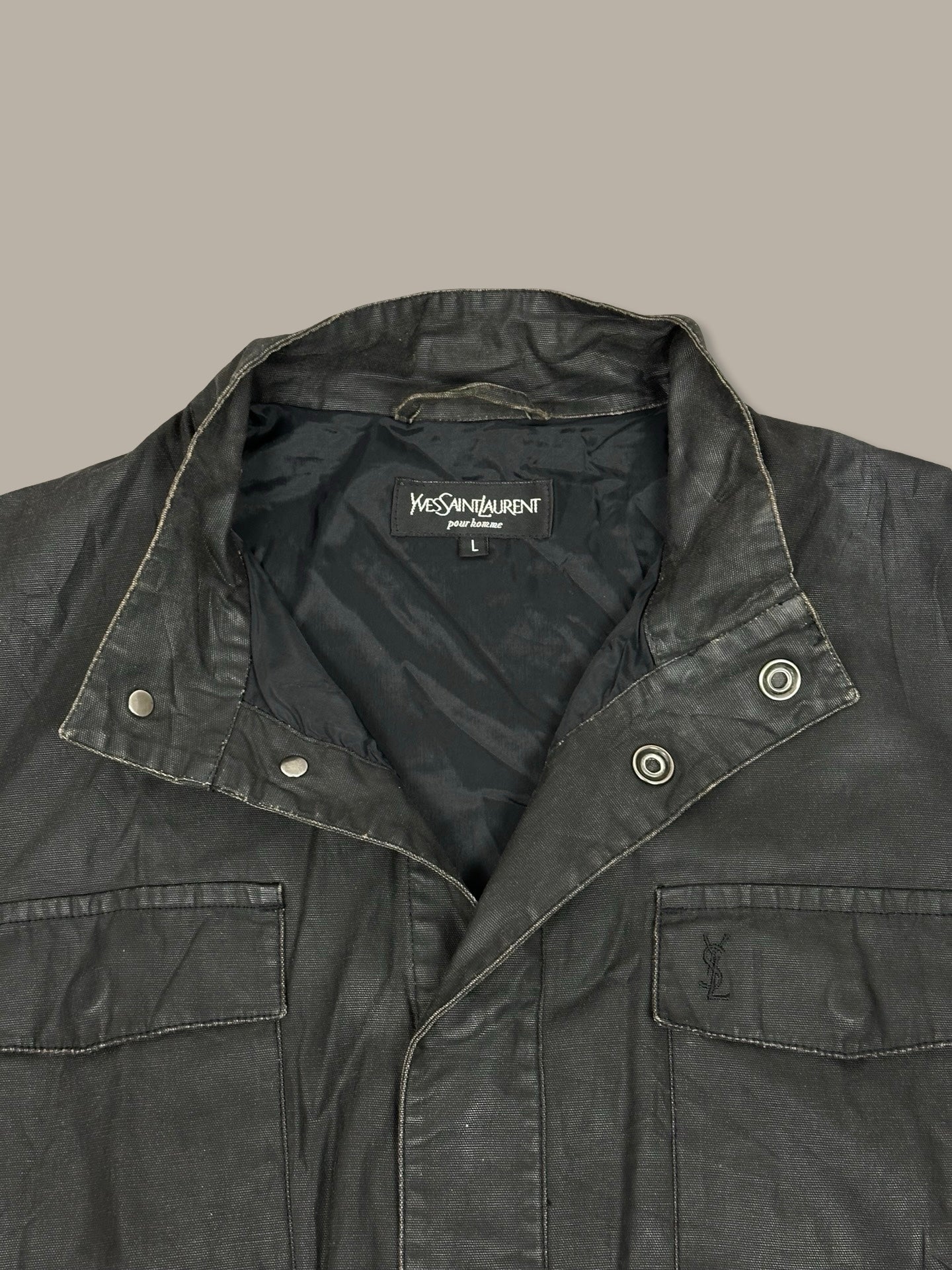 YvesSaintLaurent Wax Canvas Jacket Nero L