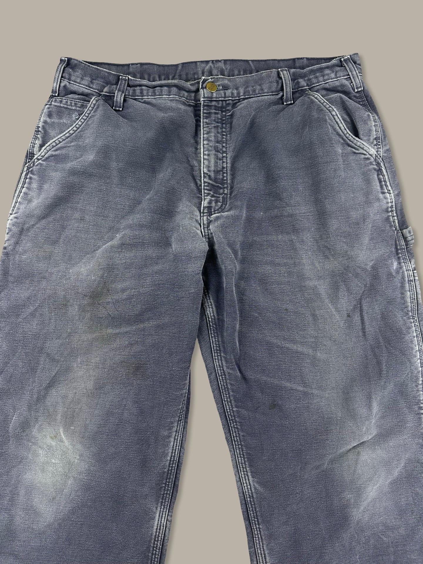 Carhartt Carpenter Work Pants Vintage Faded Blue Navy W36