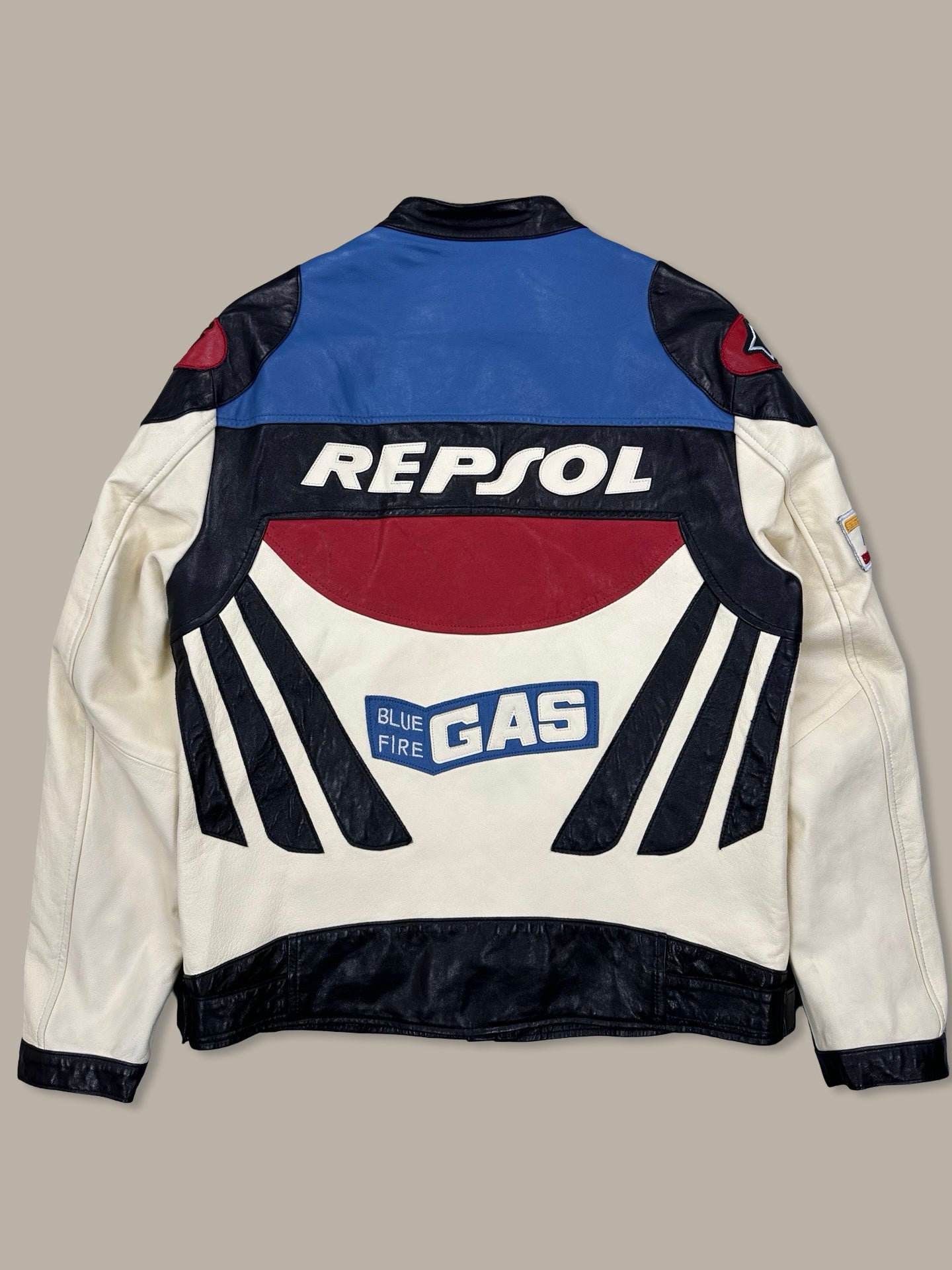 Repsol Racing Leather Jacket Sponsor Bianco M