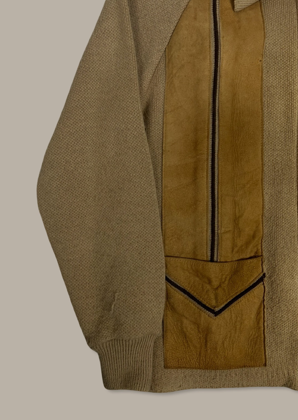 Acrylic Zip Western Jacket Vintage 50’ Marrone M