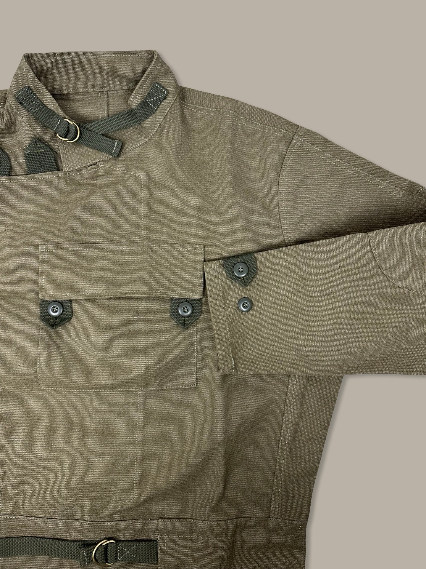 Vintage Jacket Swedish Motorcycle Army Verde Kakhi L