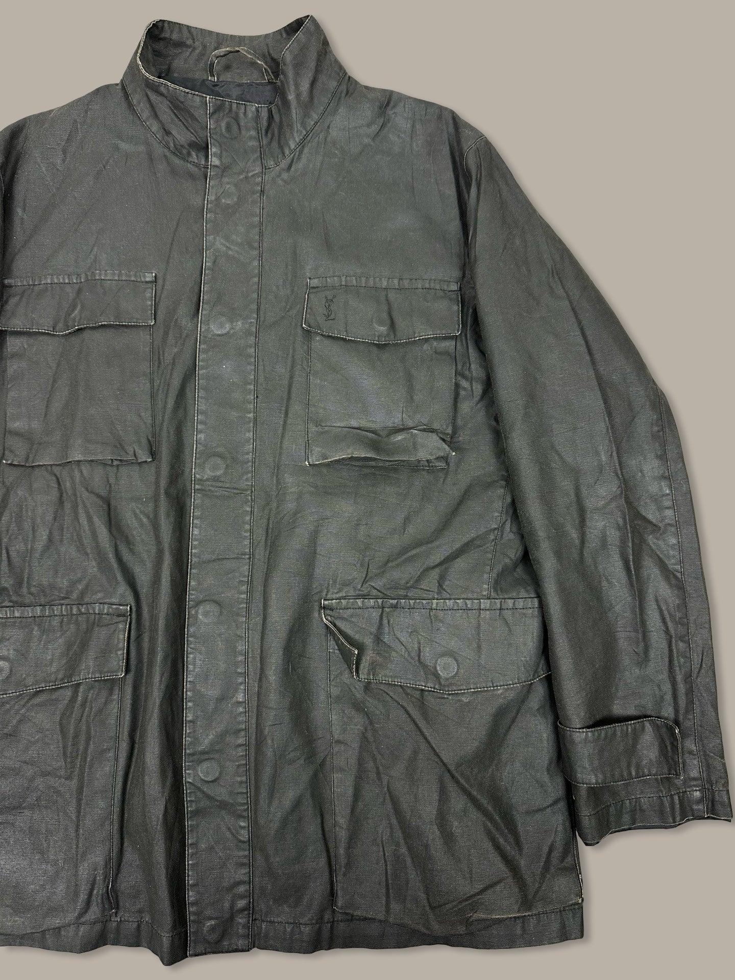 YvesSaintLaurent Wax Canvas Jacket Nero L