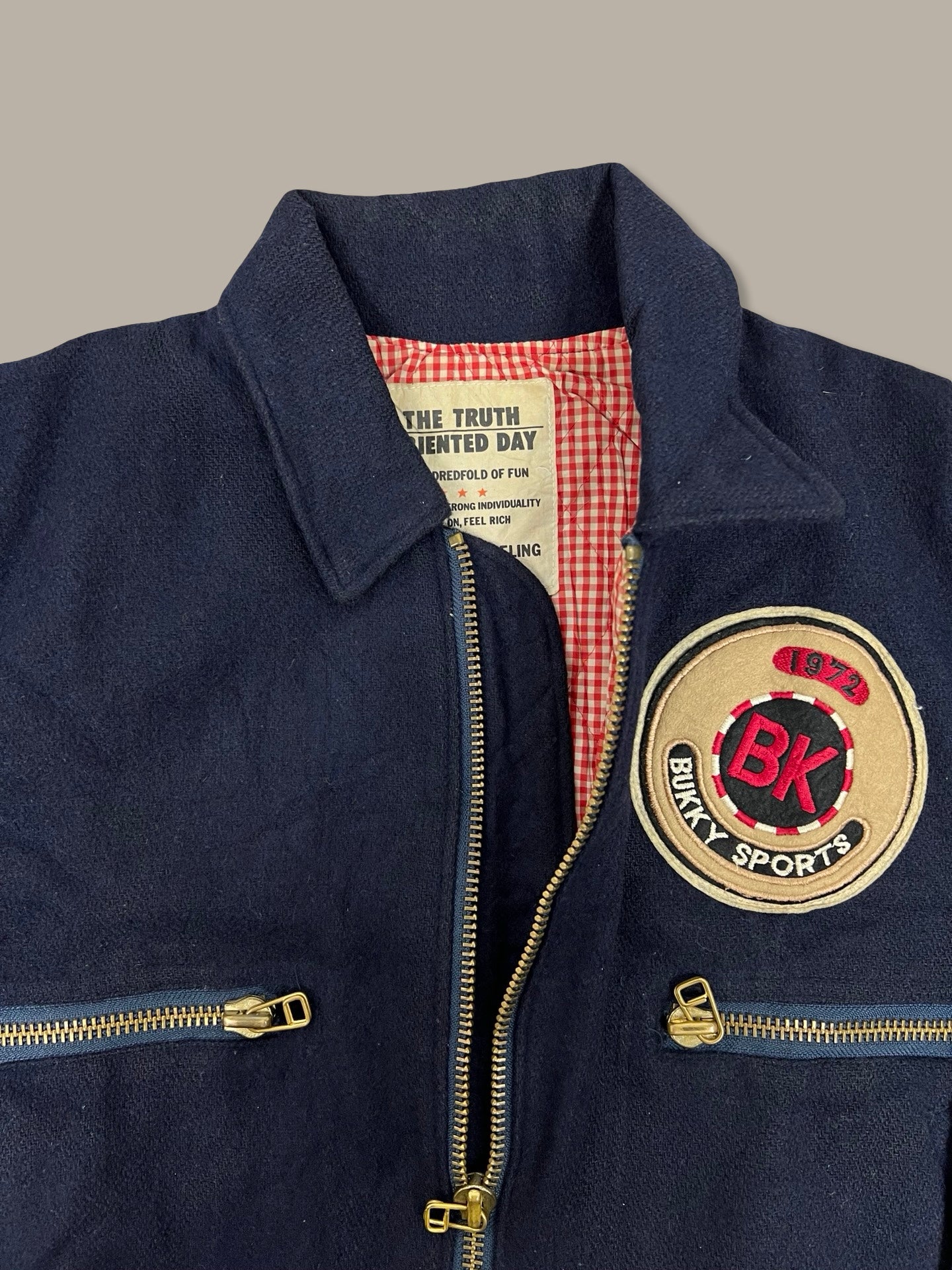 Bukky Sports 1972 Vintage Varsity Jacket Blue M