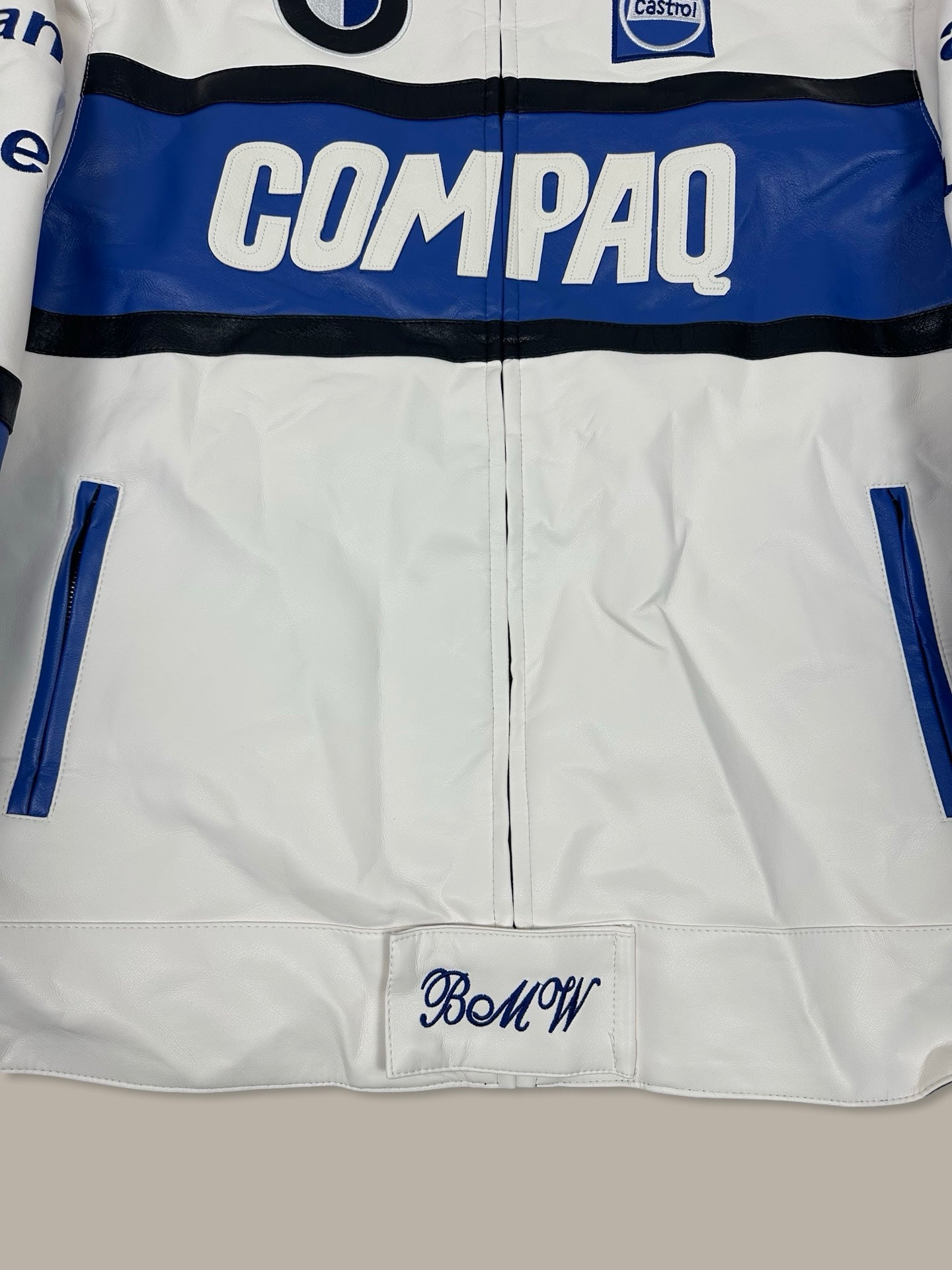 BMW Leather Patch Racing Jacket Bianco M