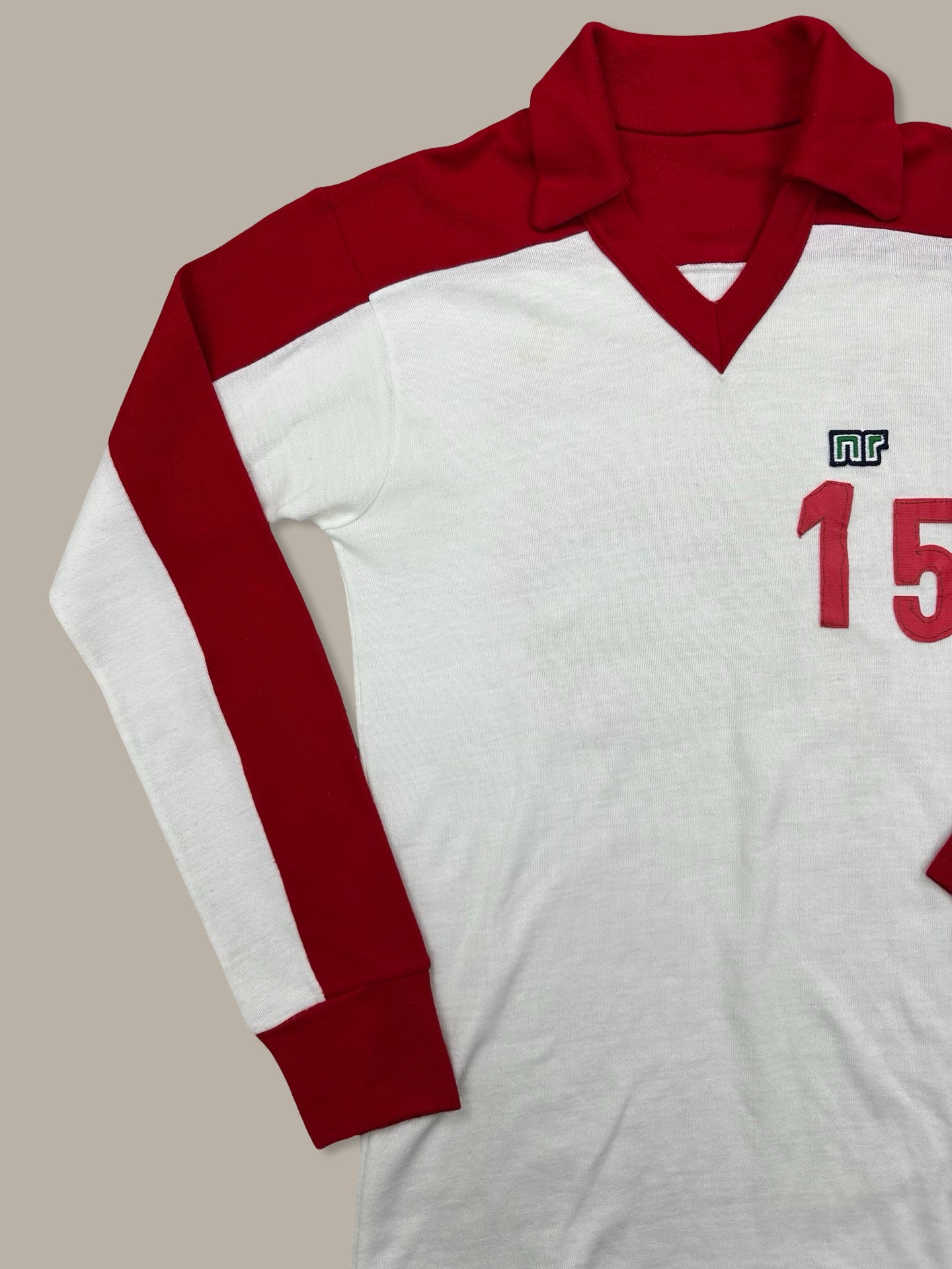 NR Jersey Vintage Anni 80’ Bianco Rosso N. 15