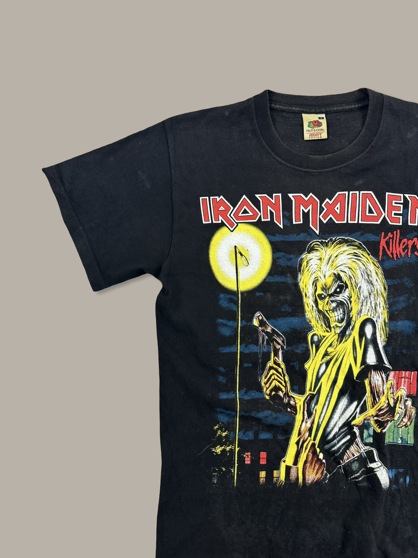 Iron Maiden Vintage Faded Skull Graphic Tee Black S