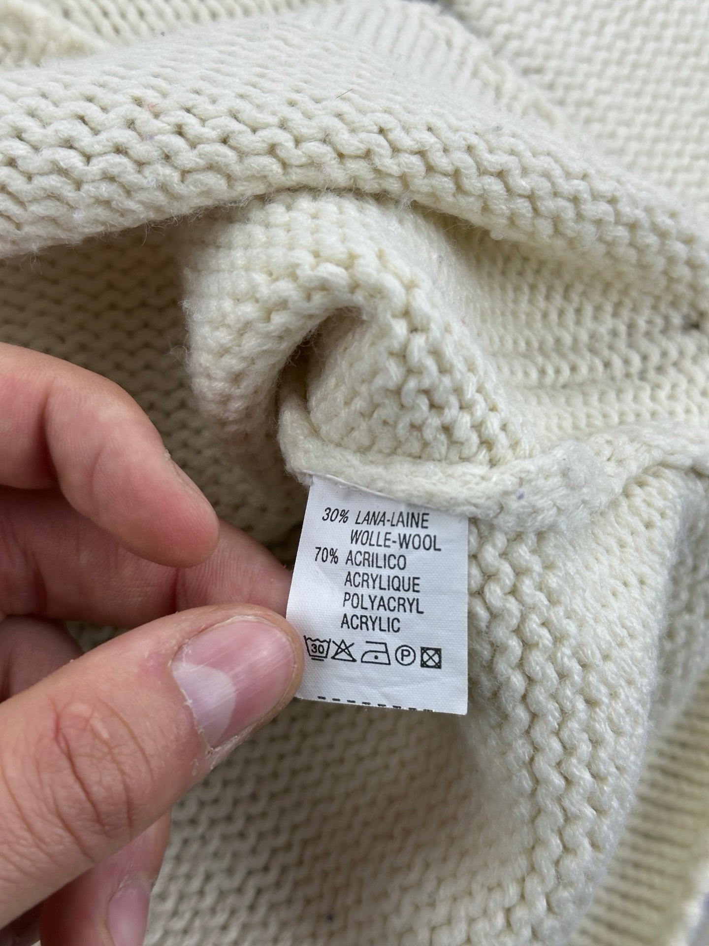 Prada 1/4 Zip Jumper Red Tab Beige L