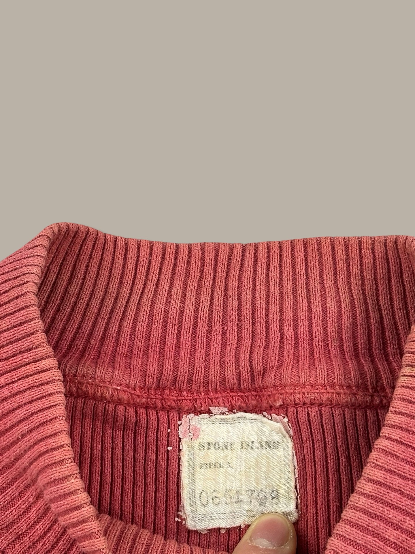 Stone Island Vintage Ribbed Cotton Sweatshirt Felpa Rosso L