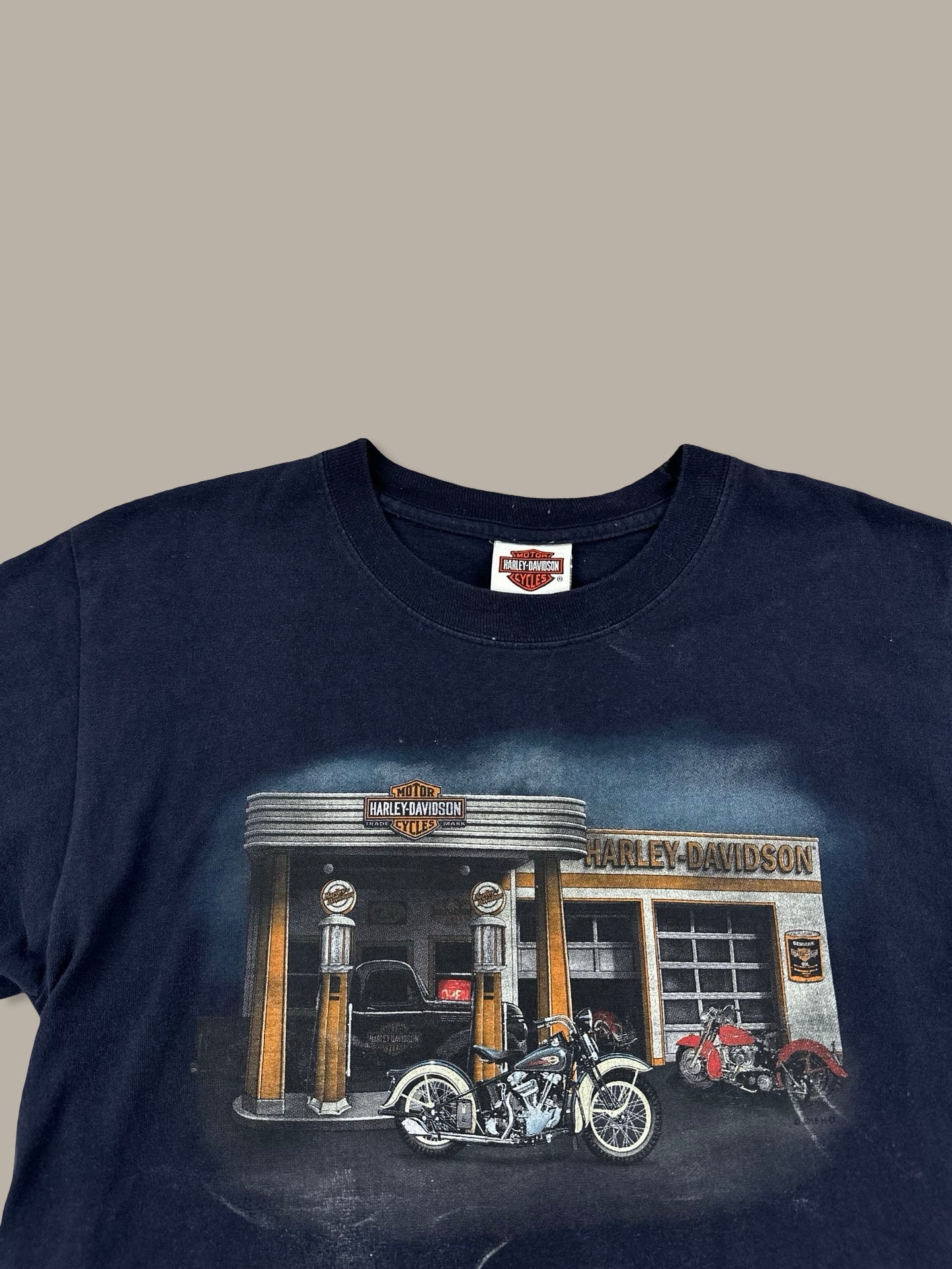 Harley Davidson Vintage Rome Graphic Tee Blue Navy M