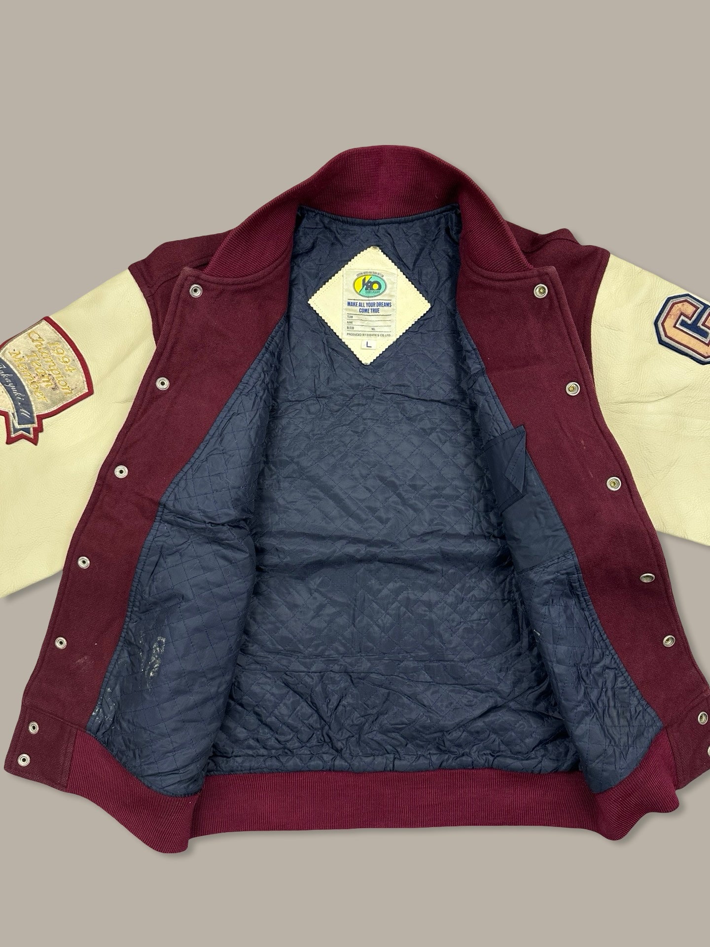 Dolphins Basket Japan Varsity Jacket Vintage Bordeaux L