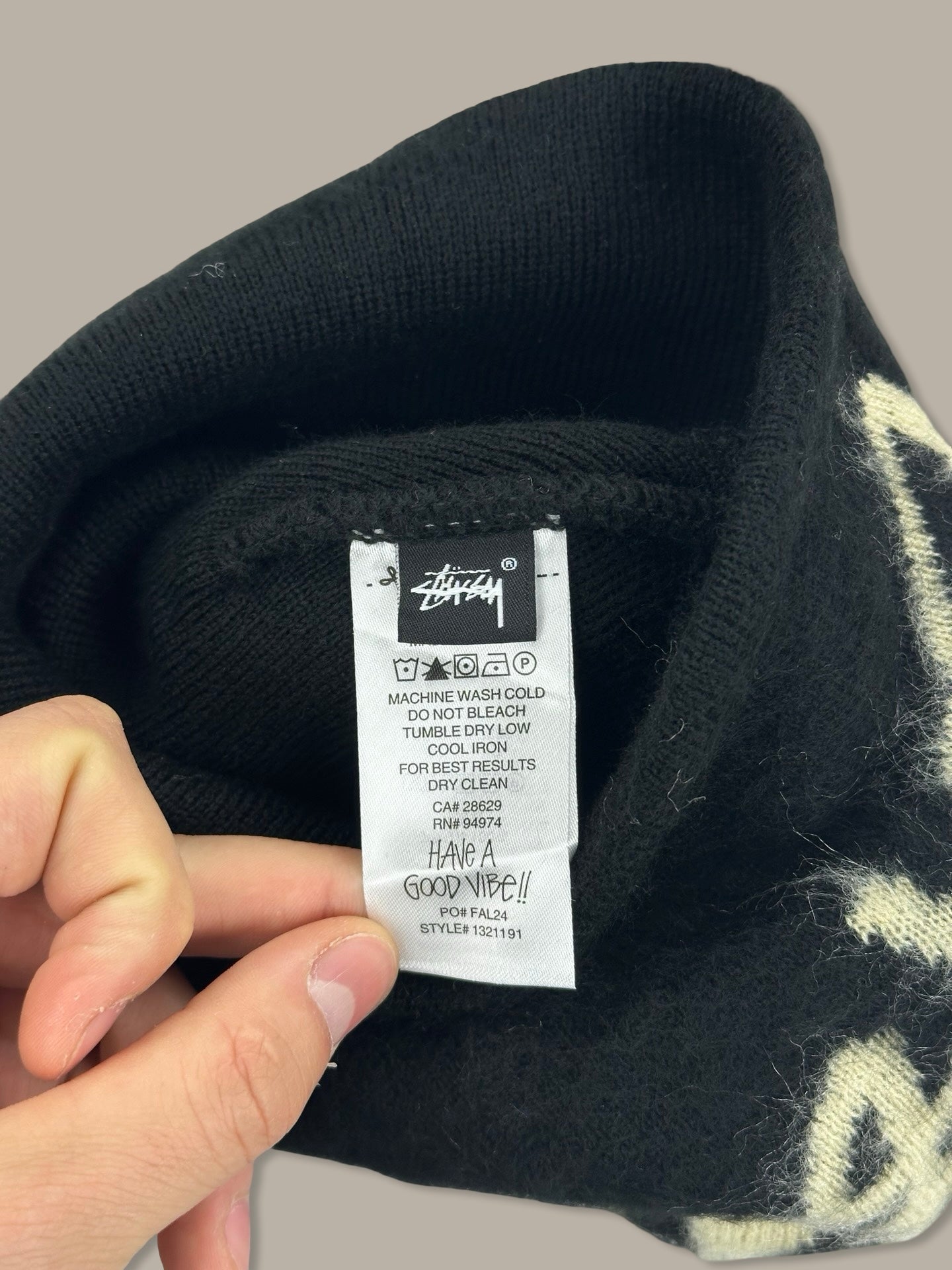 Stussy Brushed Out Stock Skullcap Beanie Nero OS