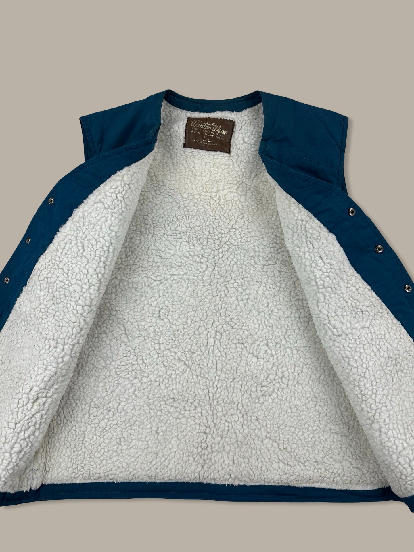 Winter Wear Gilet Utility Imbottito Teal con Sherpa Blue M