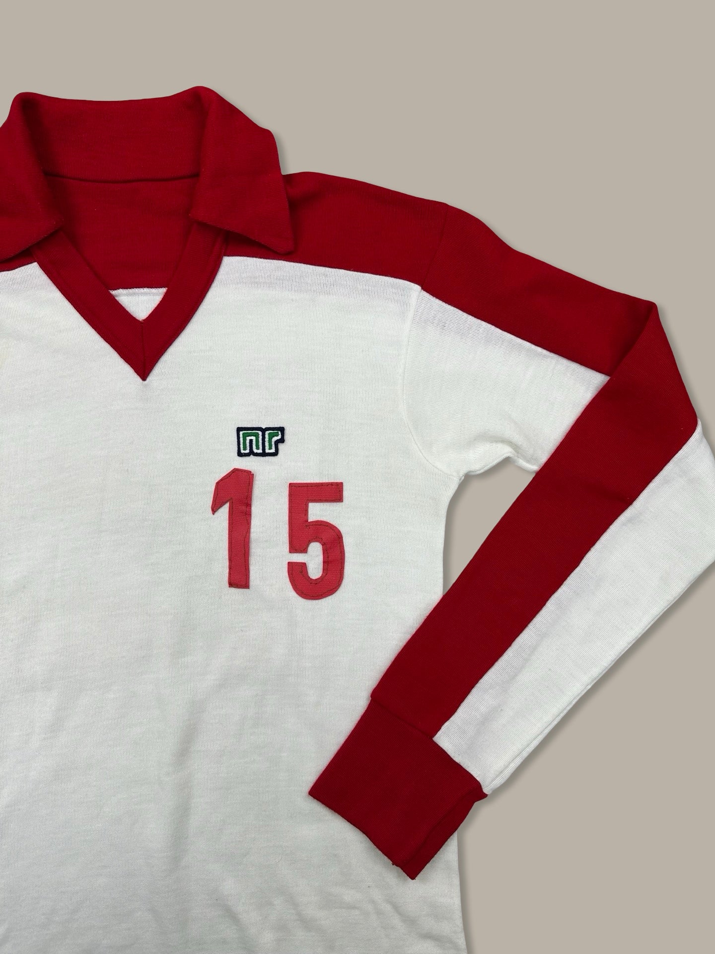 NR Jersey Vintage Anni 80’ Bianco Rosso N. 15
