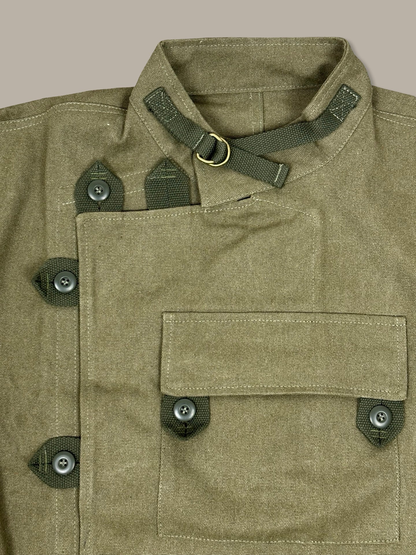 Vintage Jacket Swedish Motorcycle Army Verde Kakhi L