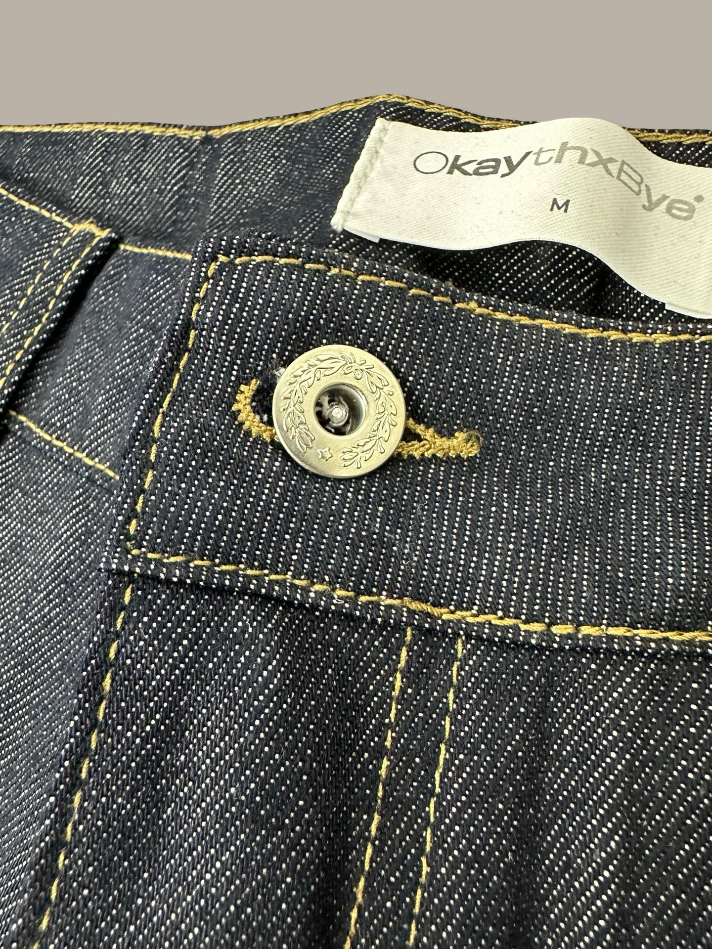 Raw Denim Double Knee Jeans 13oz Blue Navy