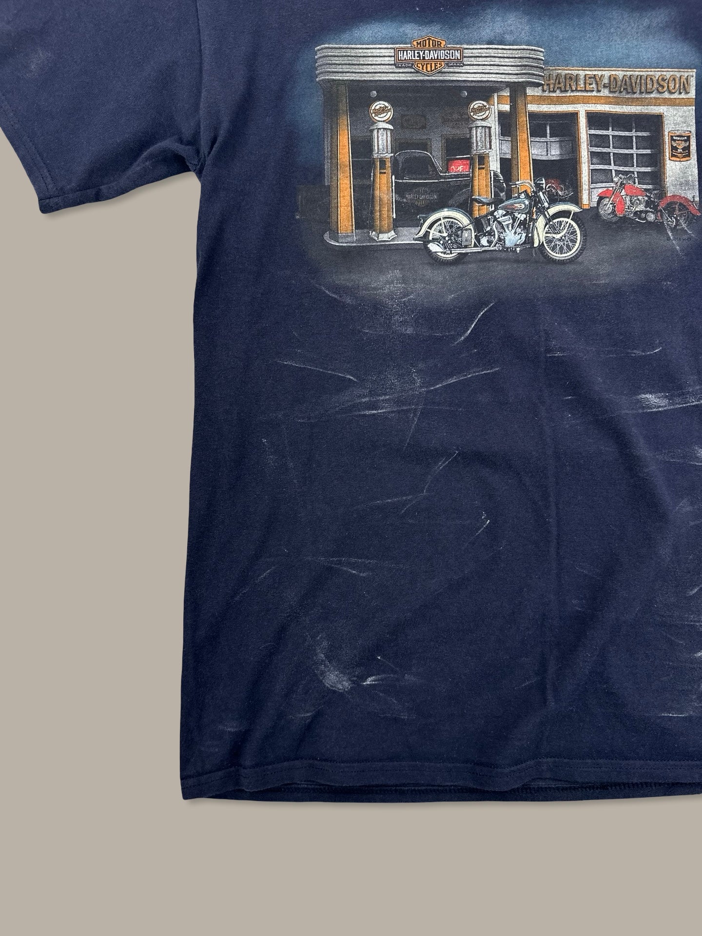 Harley Davidson Vintage Rome Graphic Tee Blue Navy M