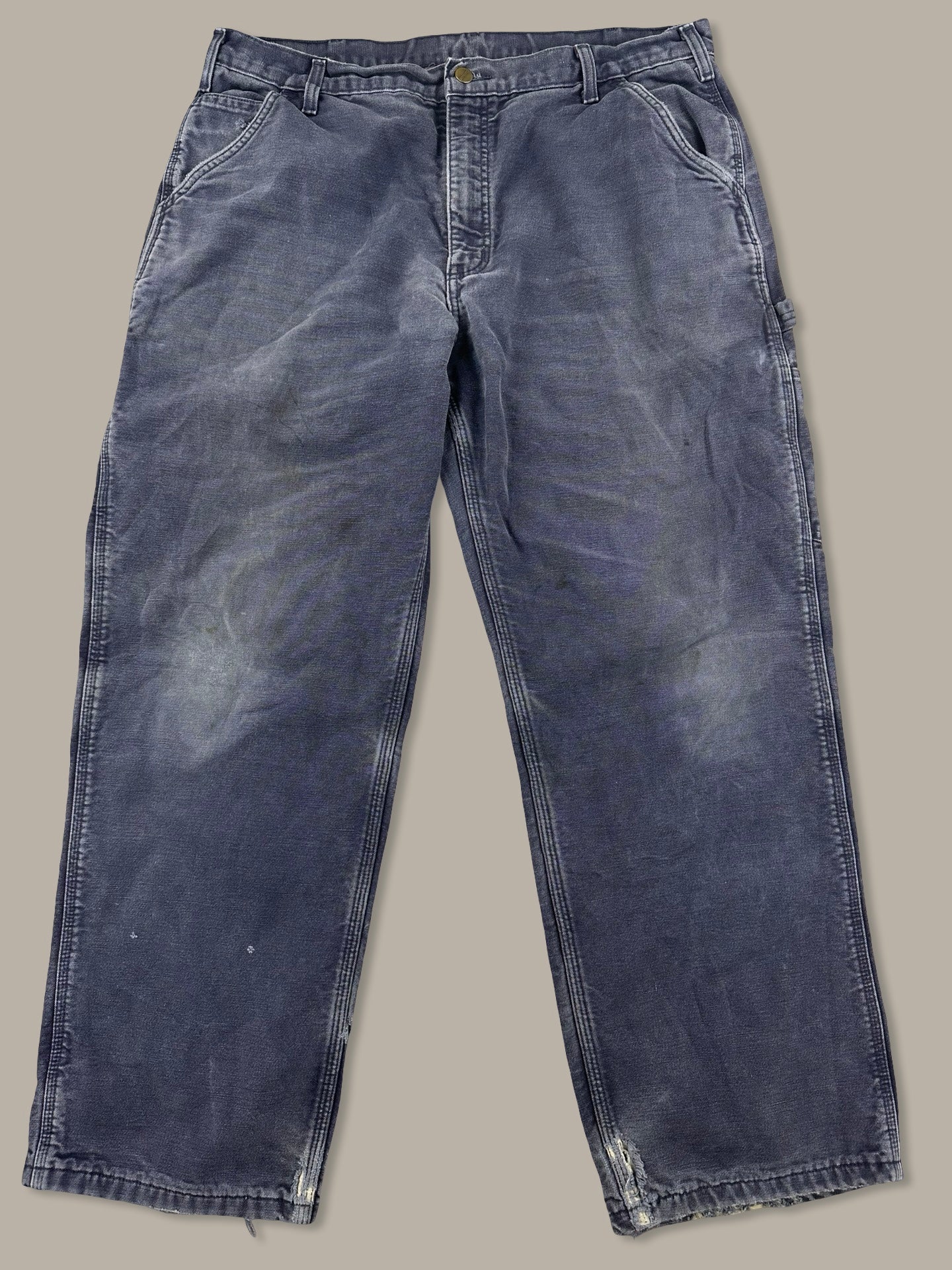 Carhartt Carpenter Work Pants Vintage Faded Blue Navy W36