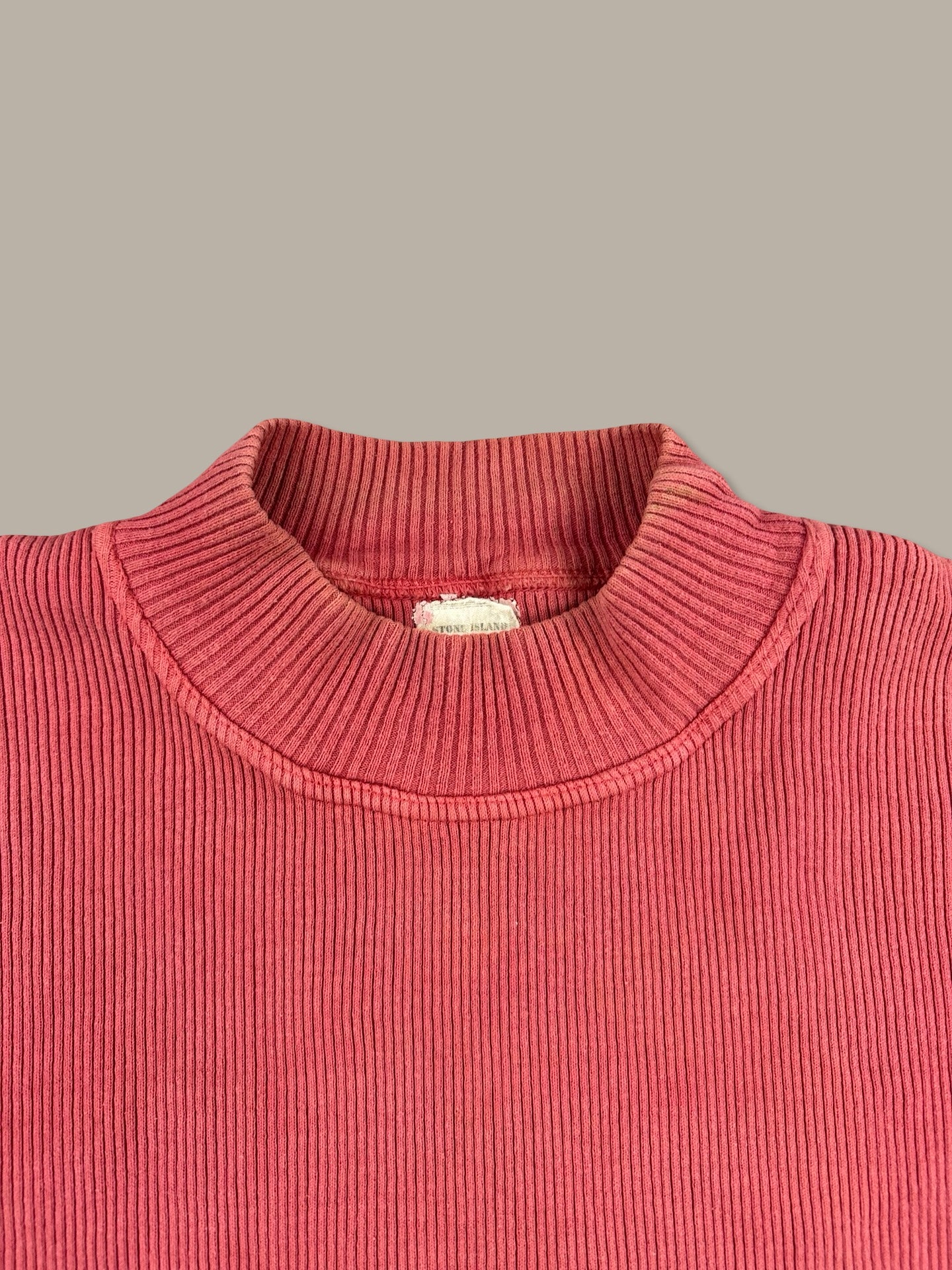 Stone Island Vintage Ribbed Cotton Sweatshirt Felpa Rosso L