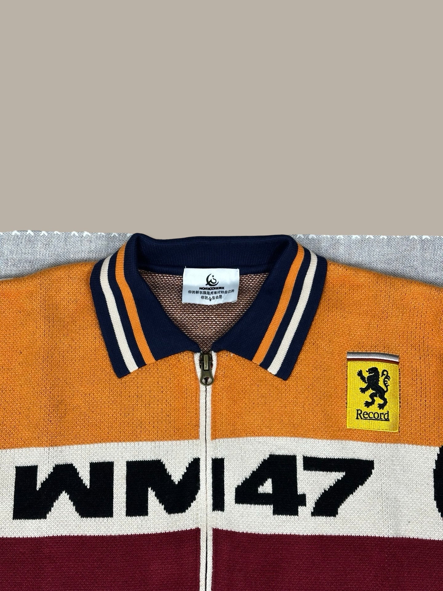Knit Racing Zip Jersey Arancione M