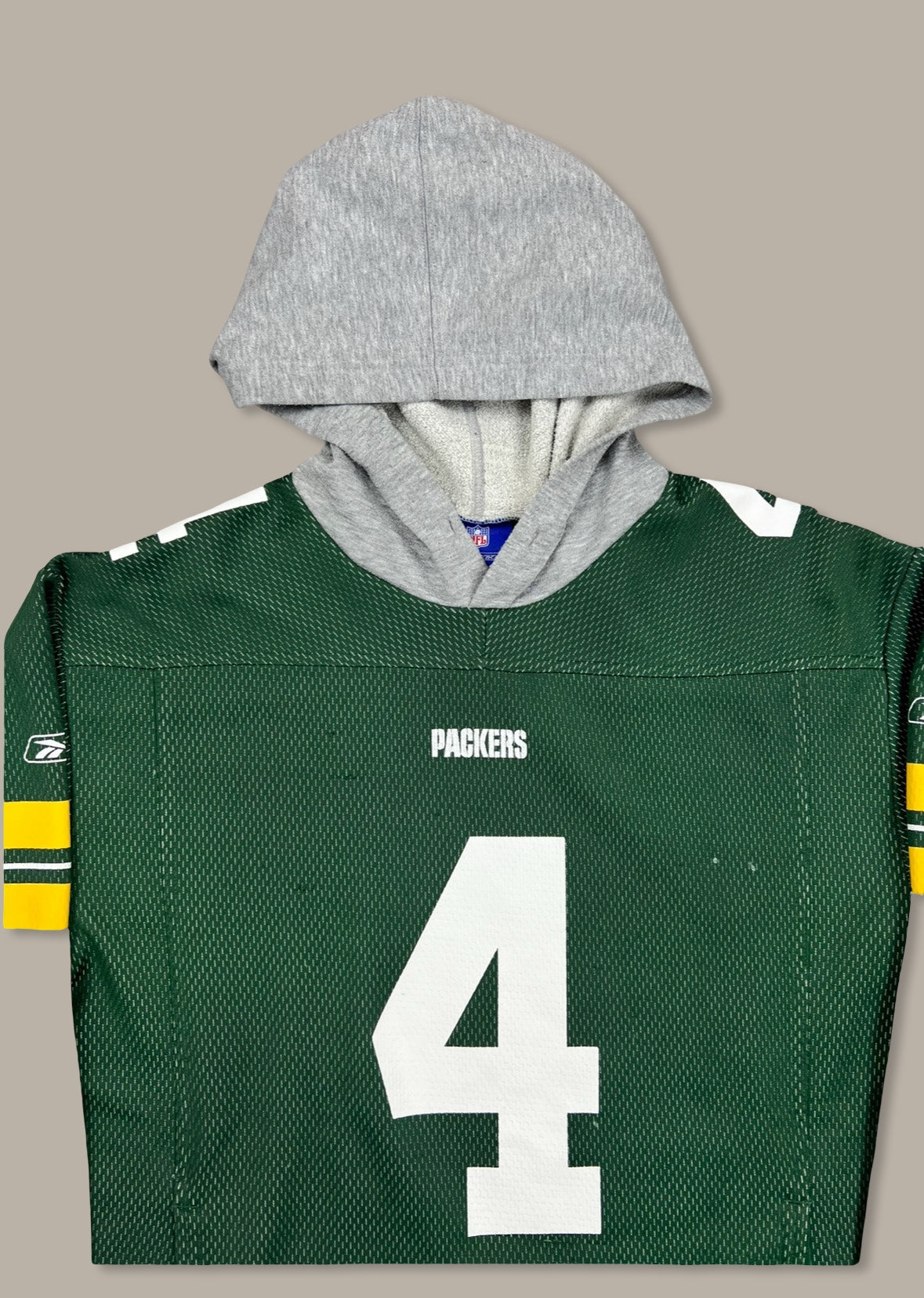NFL Favre “4” Packers Hooded Jersey Verde L