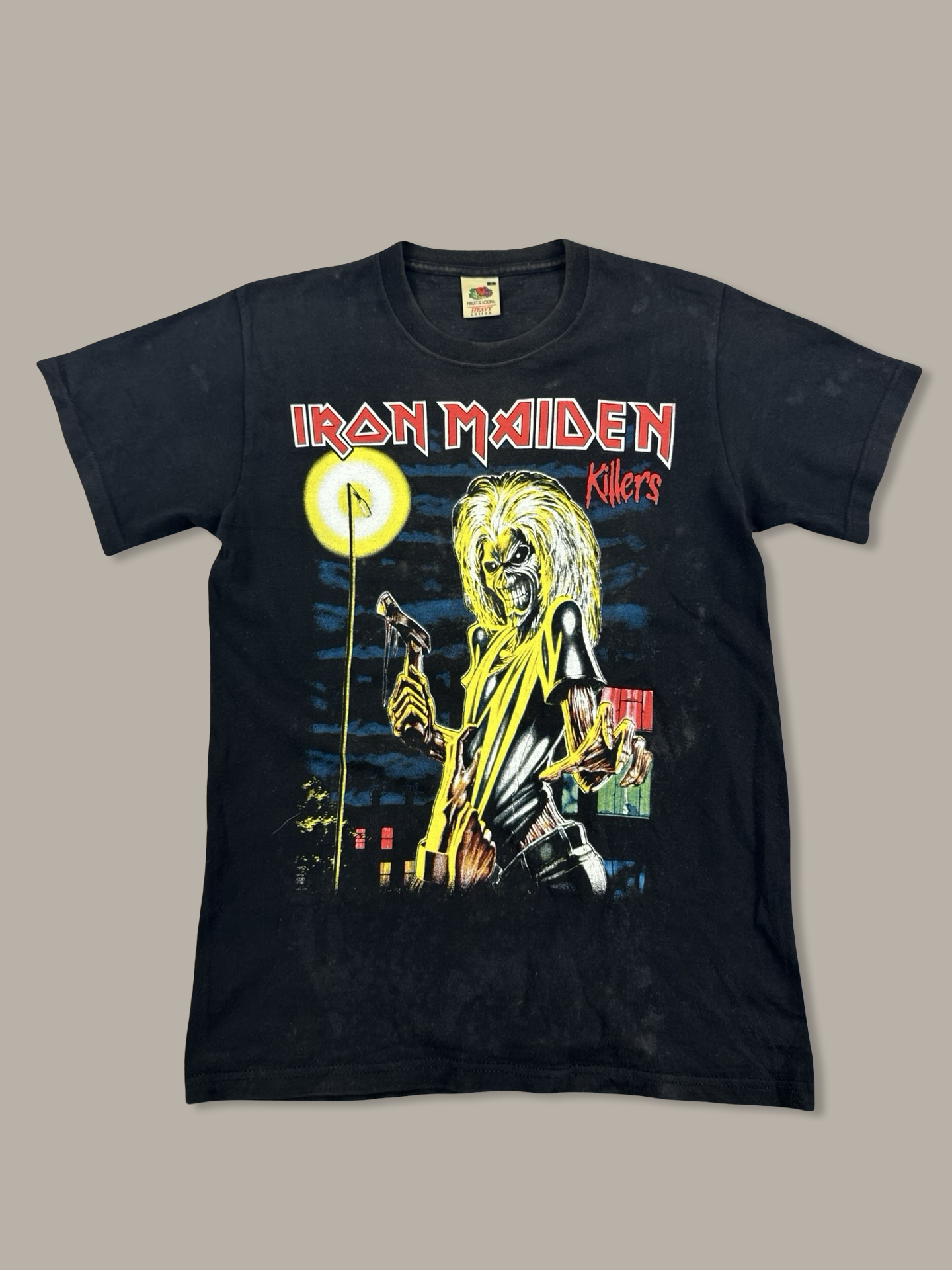 Iron Maiden Vintage Faded Skull Graphic Tee Black S