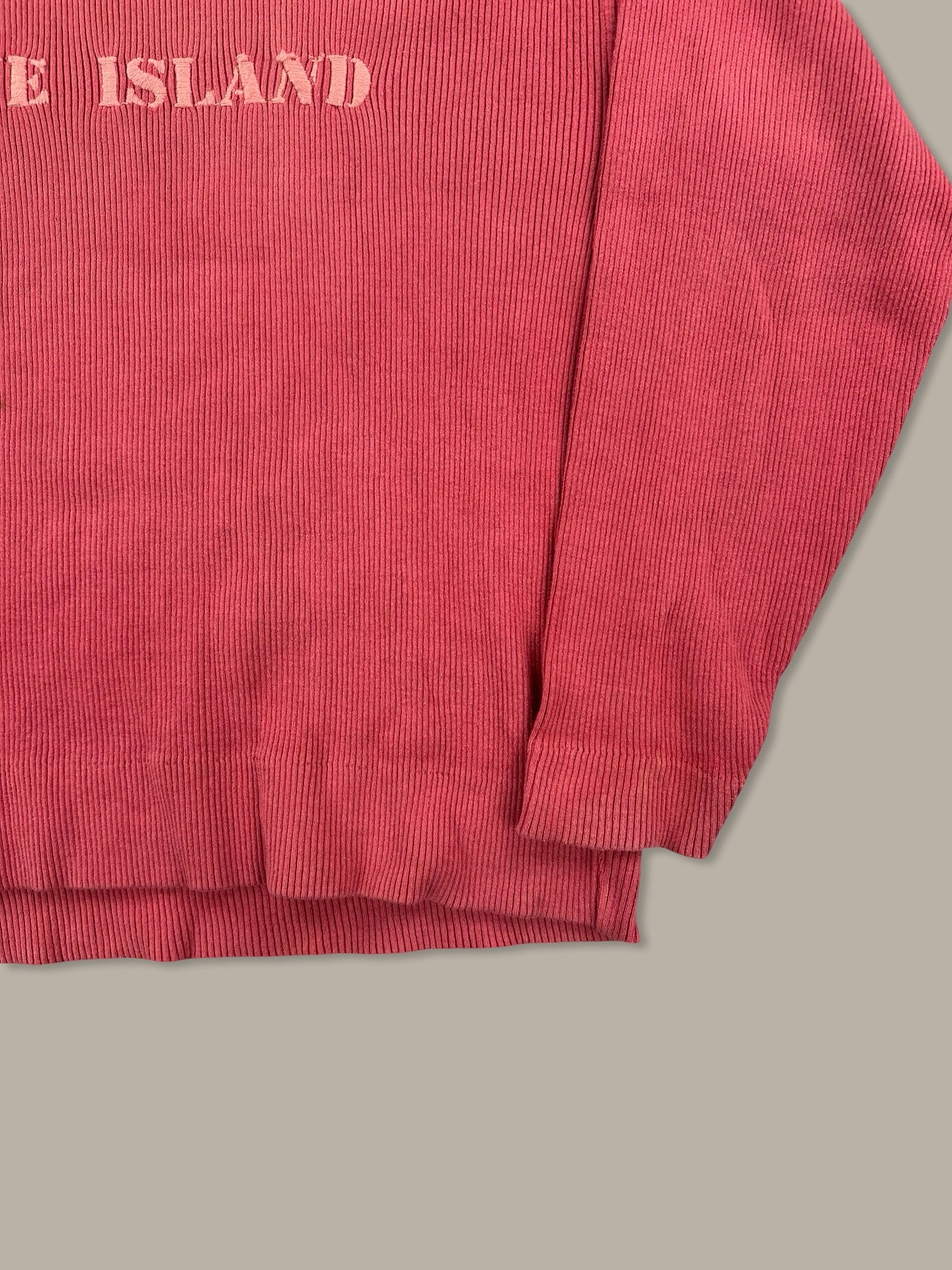 Stone Island Vintage Ribbed Cotton Sweatshirt Felpa Rosso L