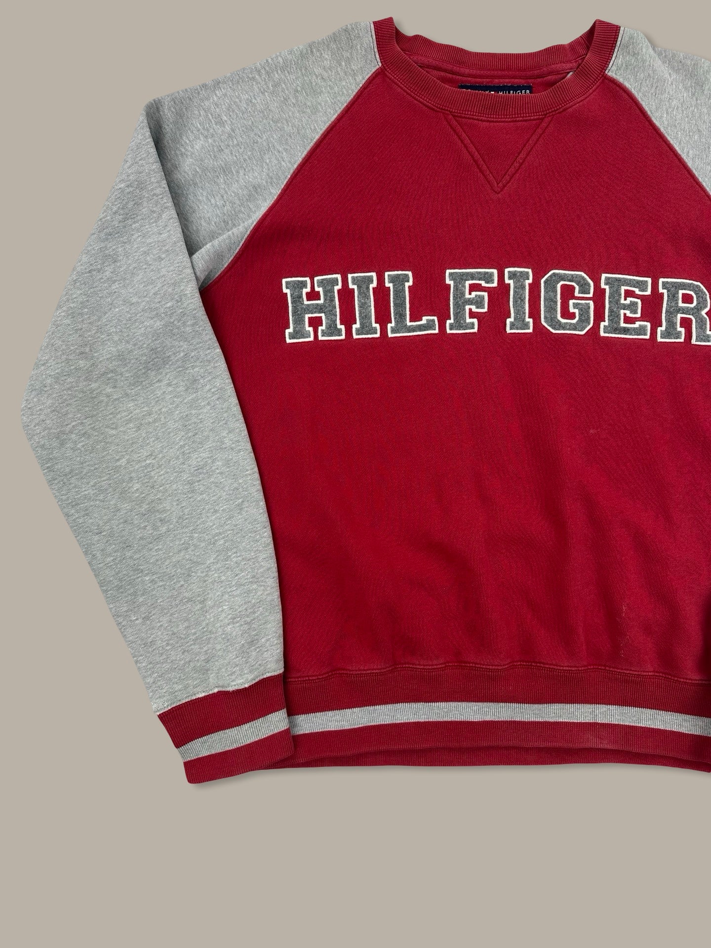 Tommy Hilfiger Vintage Big Logo Crewneck Grigio Rosso M