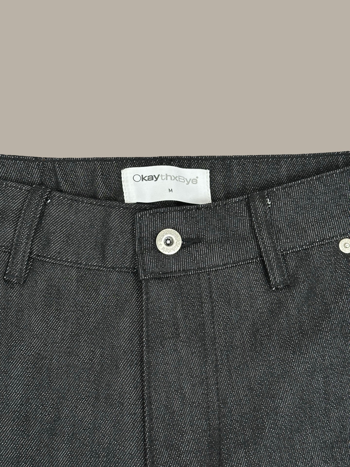 Raw Denim Double Knee Jeans 13oz Nero