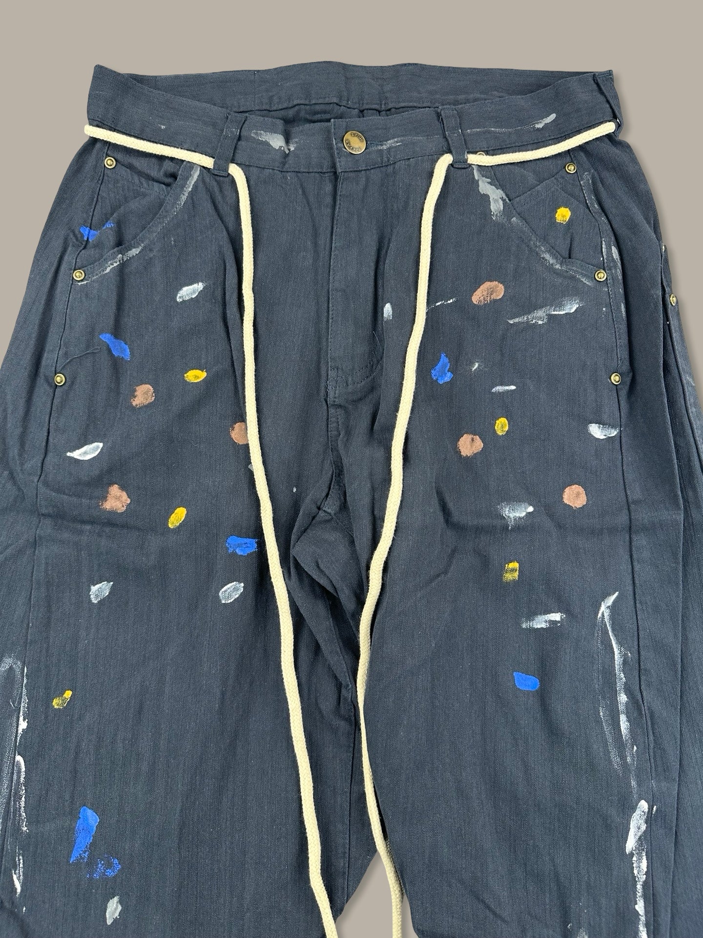 Epide Prefab Pantaloni Paint Splatter Blue S