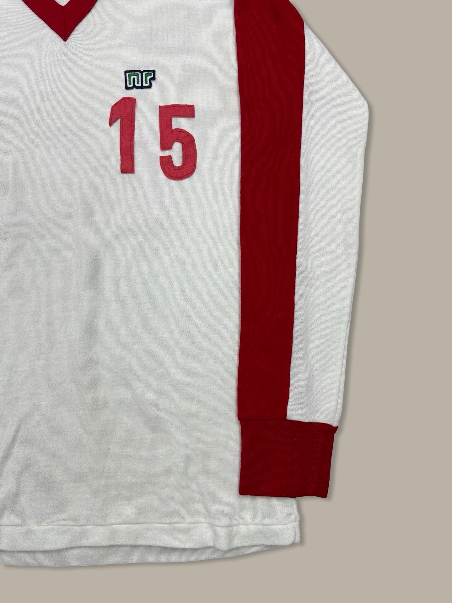 NR Jersey Vintage Anni 80’ Bianco Rosso N. 15