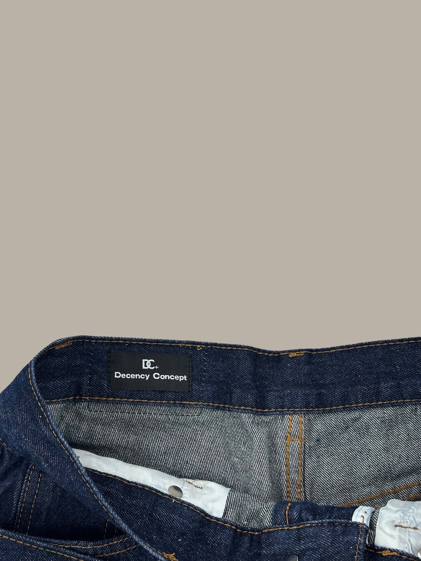 Carpenter Double Waist Denim Pants Blue L