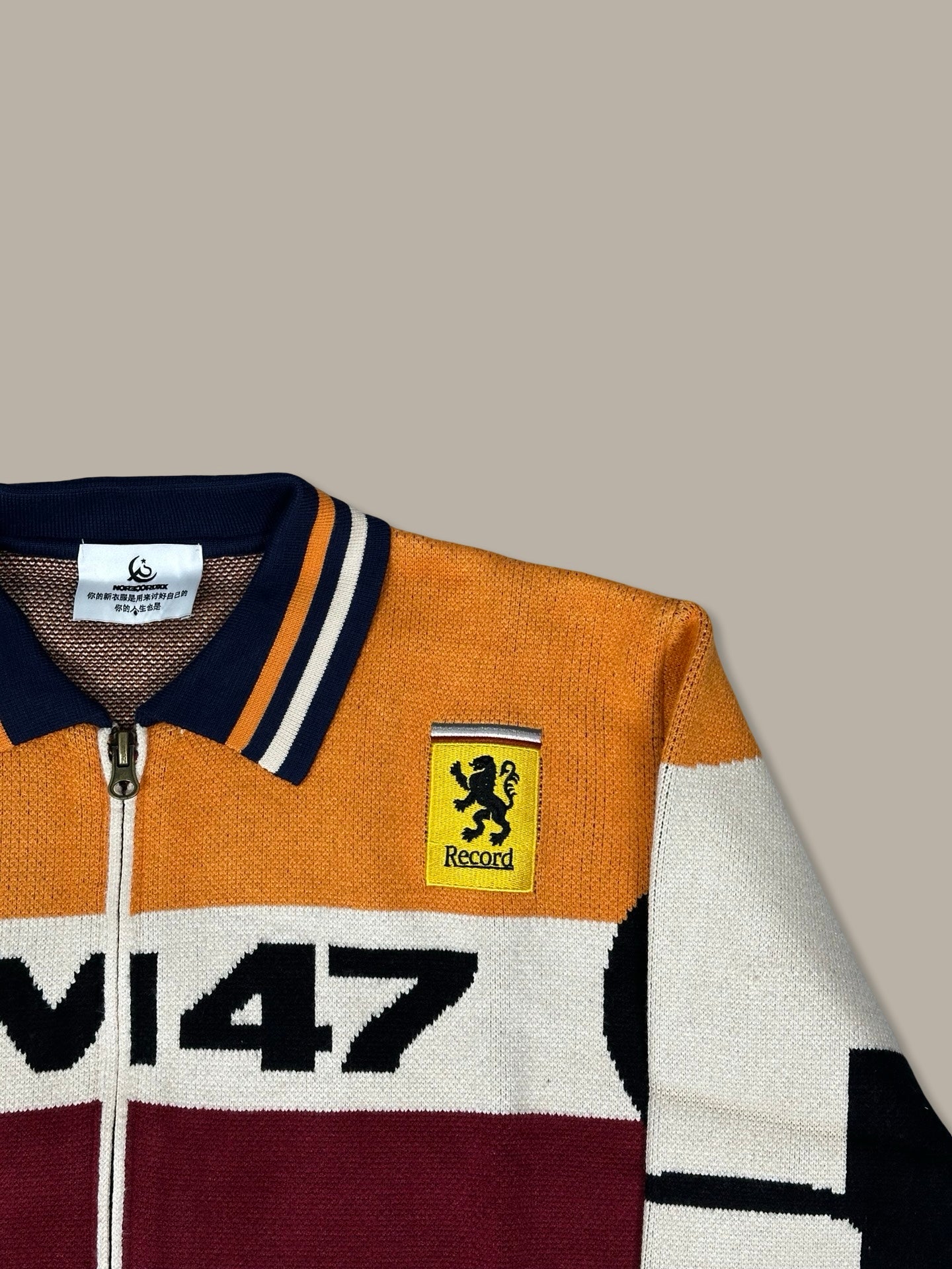 Knit Racing Zip Jersey Arancione M