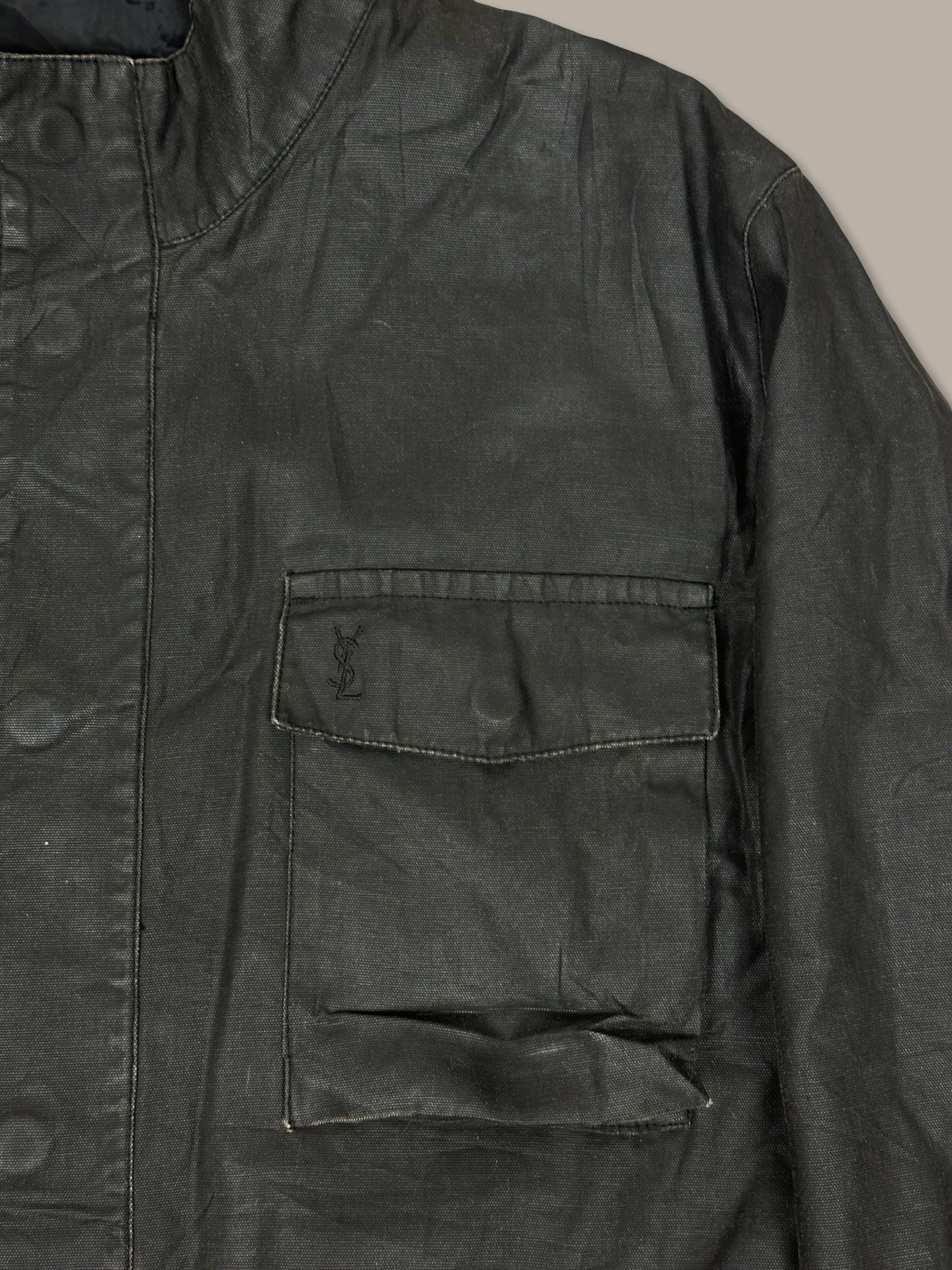 YvesSaintLaurent Wax Canvas Jacket Nero L