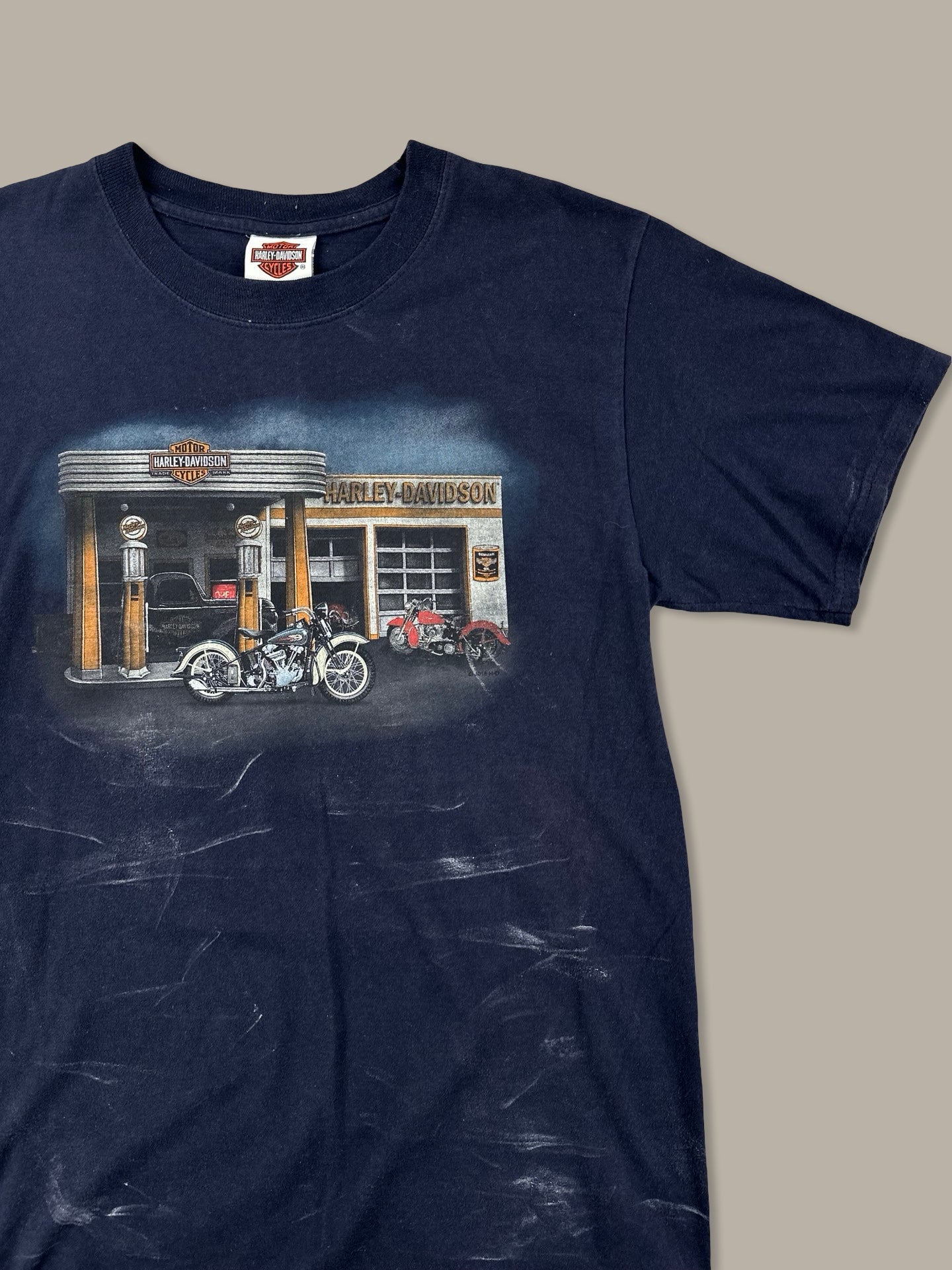 Harley Davidson Vintage Rome Graphic Tee Blue Navy M