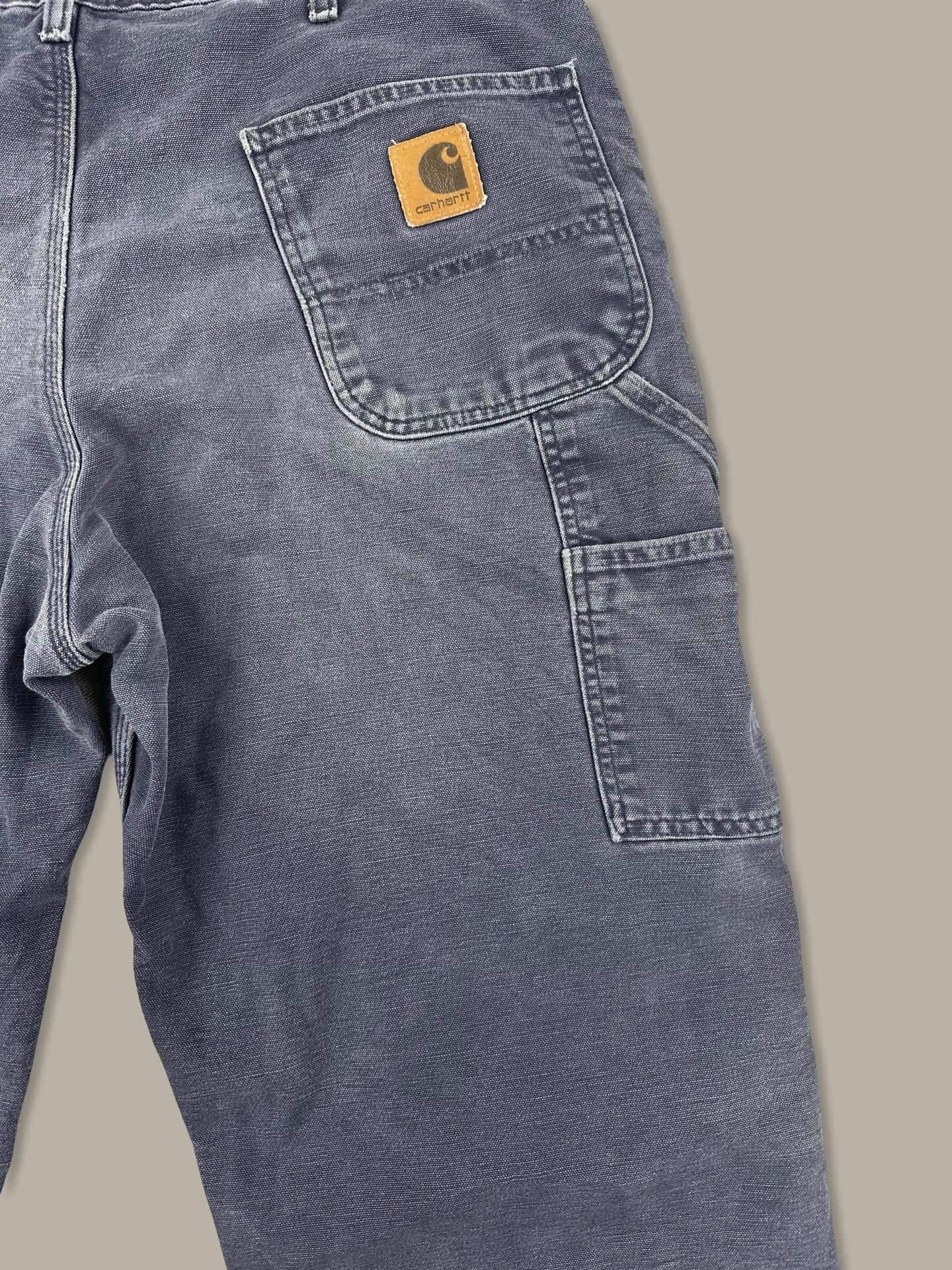 Carhartt Carpenter Work Pants Vintage Faded Blue Navy W36