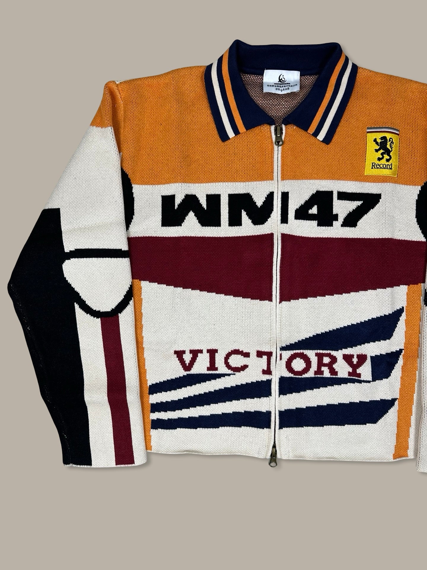 Knit Racing Zip Jersey Arancione M