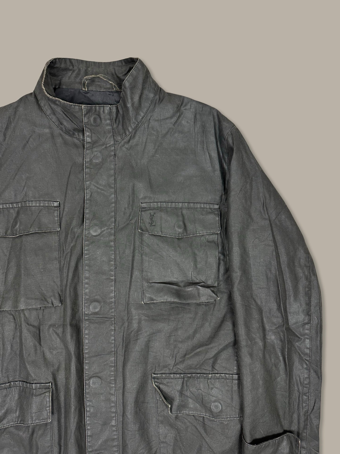 YvesSaintLaurent Wax Canvas Jacket Nero L