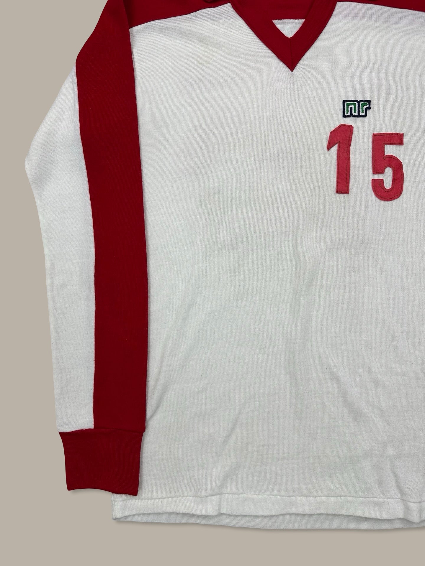 NR Jersey Vintage Anni 80’ Bianco Rosso N. 15
