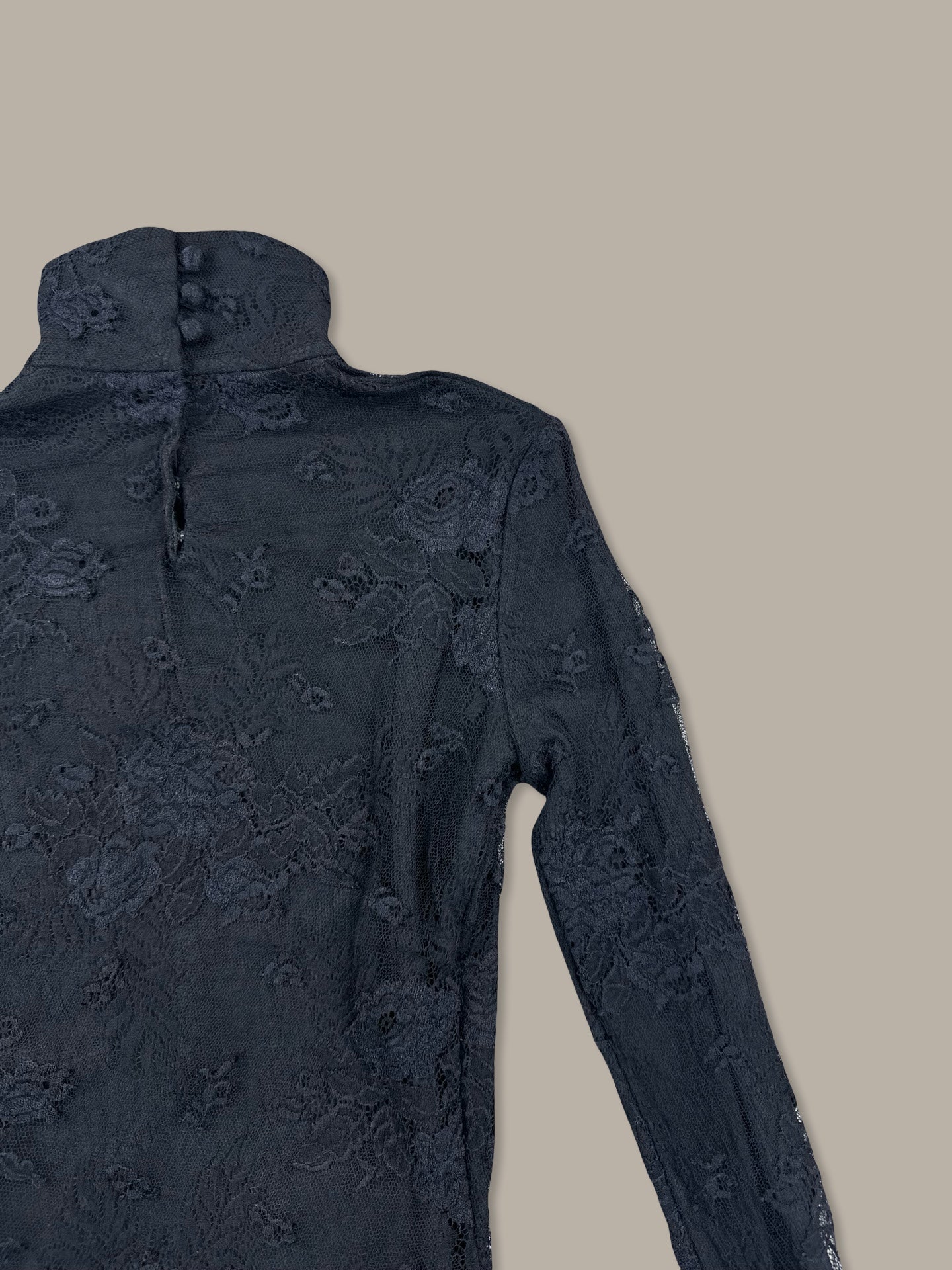 Balenciaga Top in Pizzo Couture Collo Alto SS 22 Nero M